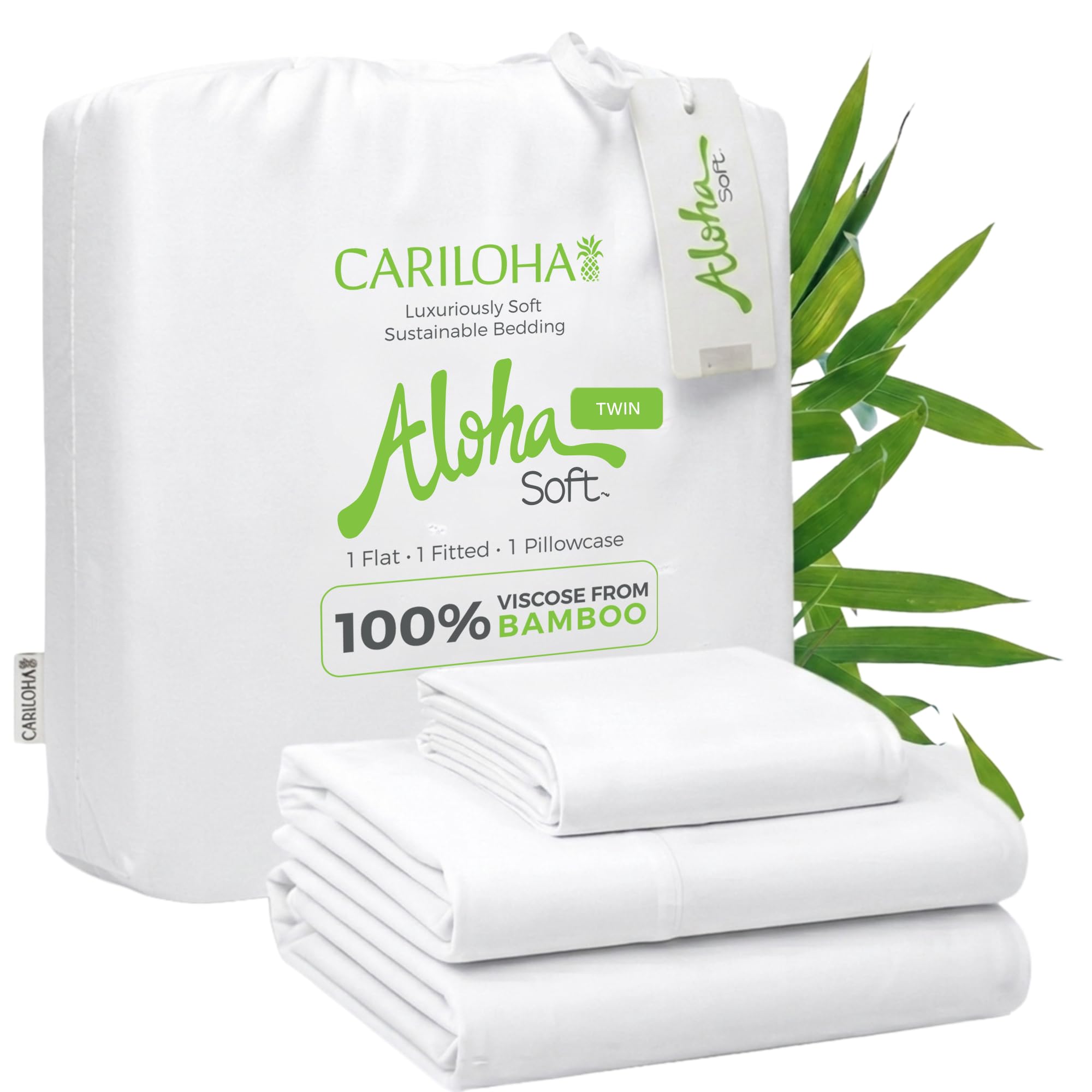 Cariloha Aloha Soft 100% Organic Bamboo Viscose Sheets – 4-Piece Queen Sheet Set – 16 in Deep Pockets – Buttery Soft, Hypoallergenic, Cooling Sheets – Oeko-TEX Standard 100 – Cape Blue