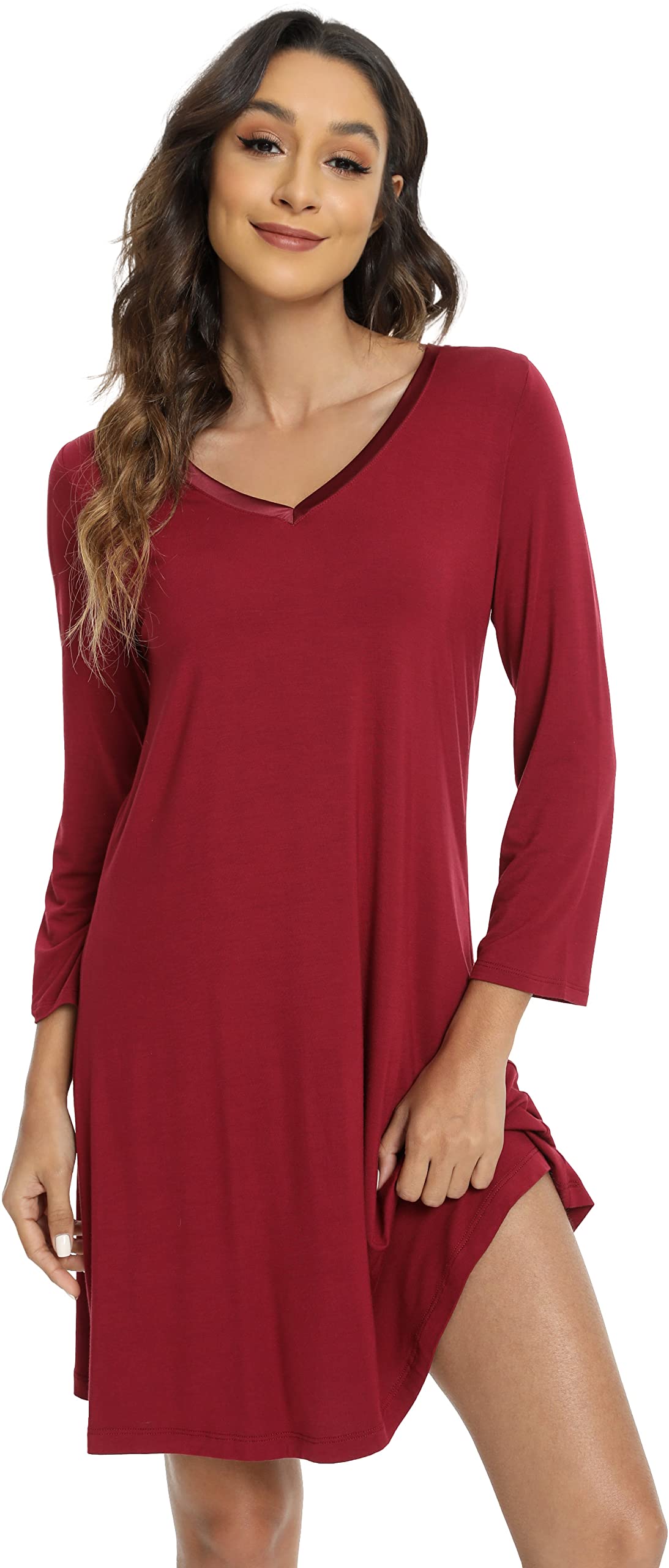 GYS Womens Bamboo Viscose Nightgown Super Soft Lightweight Night Shirts for Sleeping
