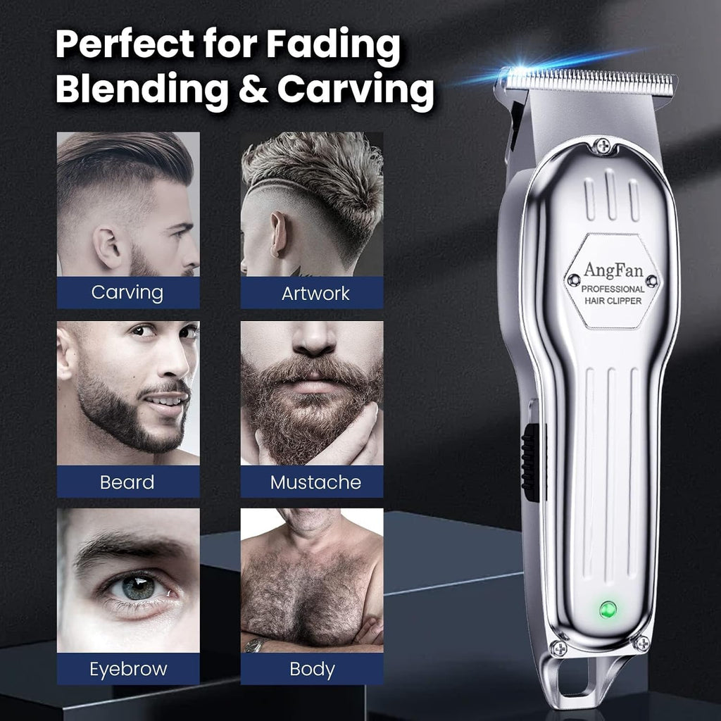 AngFan Professional Hair Clippers for Men Cordless Clipper & Trimmer Set | LCD Display,7200RPM High-Speed Motor,5H Runtime,Wall-Mountable Barber Tools,for Home Use & Professional Barbers