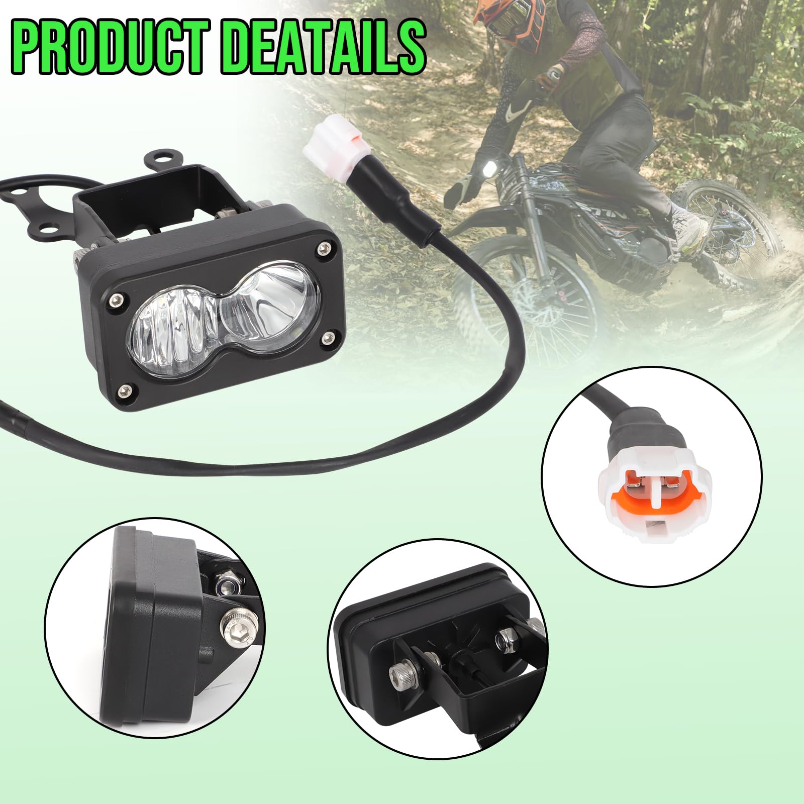 motoparty Headlight Kit for Sur-Ron Segway X260, Clear White 6000-6500K Spot/Flood Light Pods Combo Kit, Motorcycle Lights Bars Accessories, Bright Front Lamp （3 Inch）