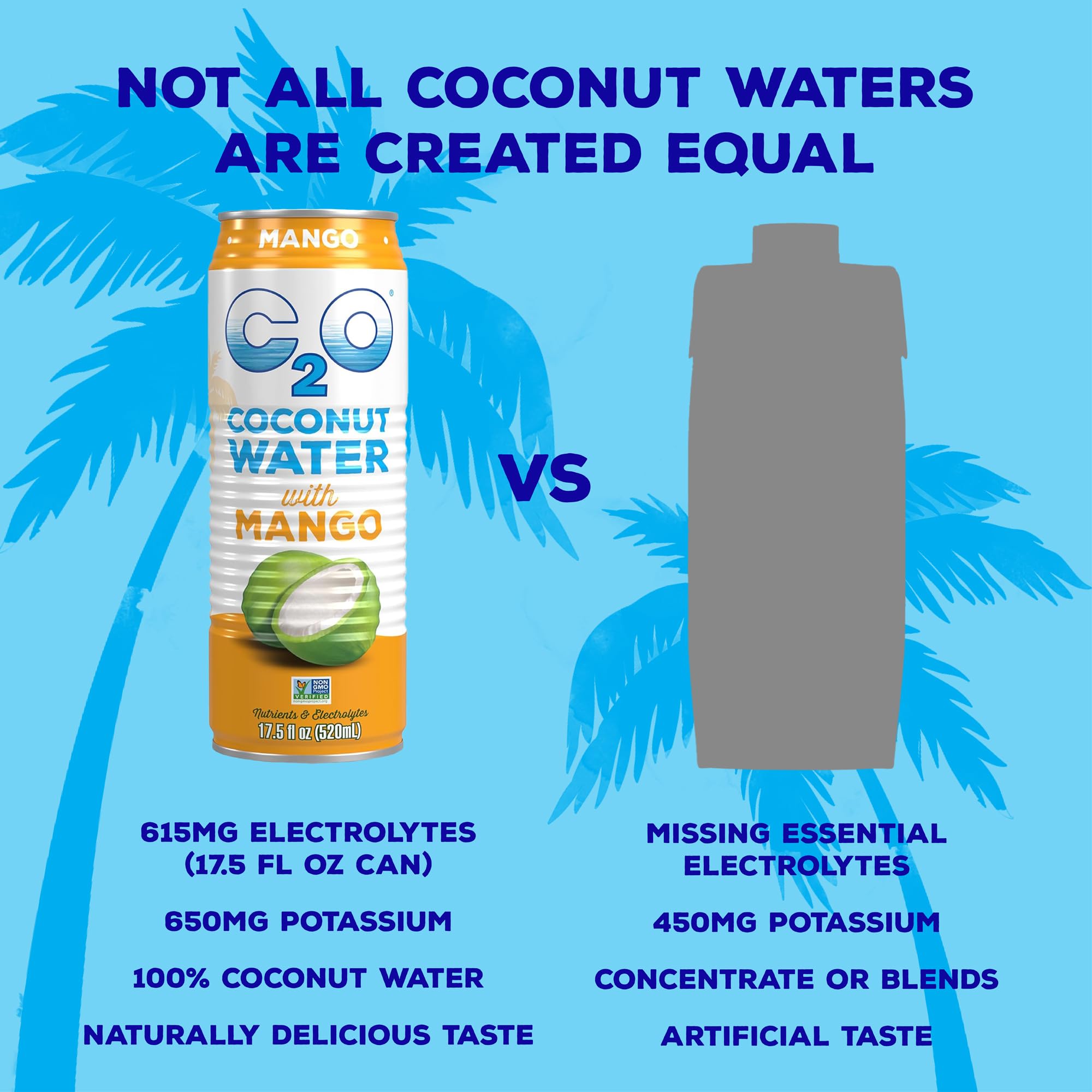 C2O - Coconut Water with Ginger, Lime, & Turmeric (12 Pack) - Made with Fresh Coconut Water - Plant Based - Non GMO - Canned Water - Natural Hydration, Electrolytes, & Potassium - 12 Cans, 17.5 FL OZ