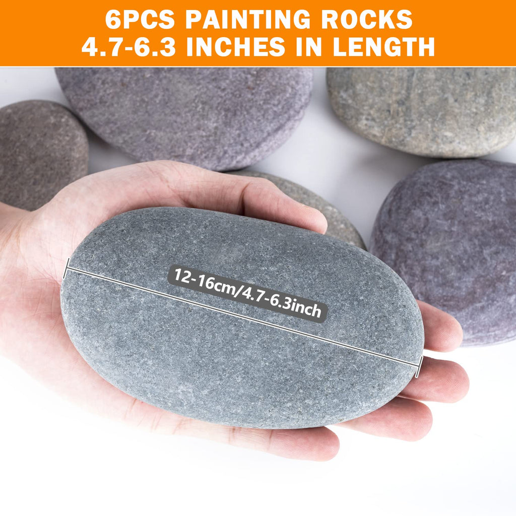 River Rocks for Painting 10 Pcs Large 2-3 Inch Flat Smooth Painting Stones Craft Rock to Paint for Kids Crafts Painting Bulk