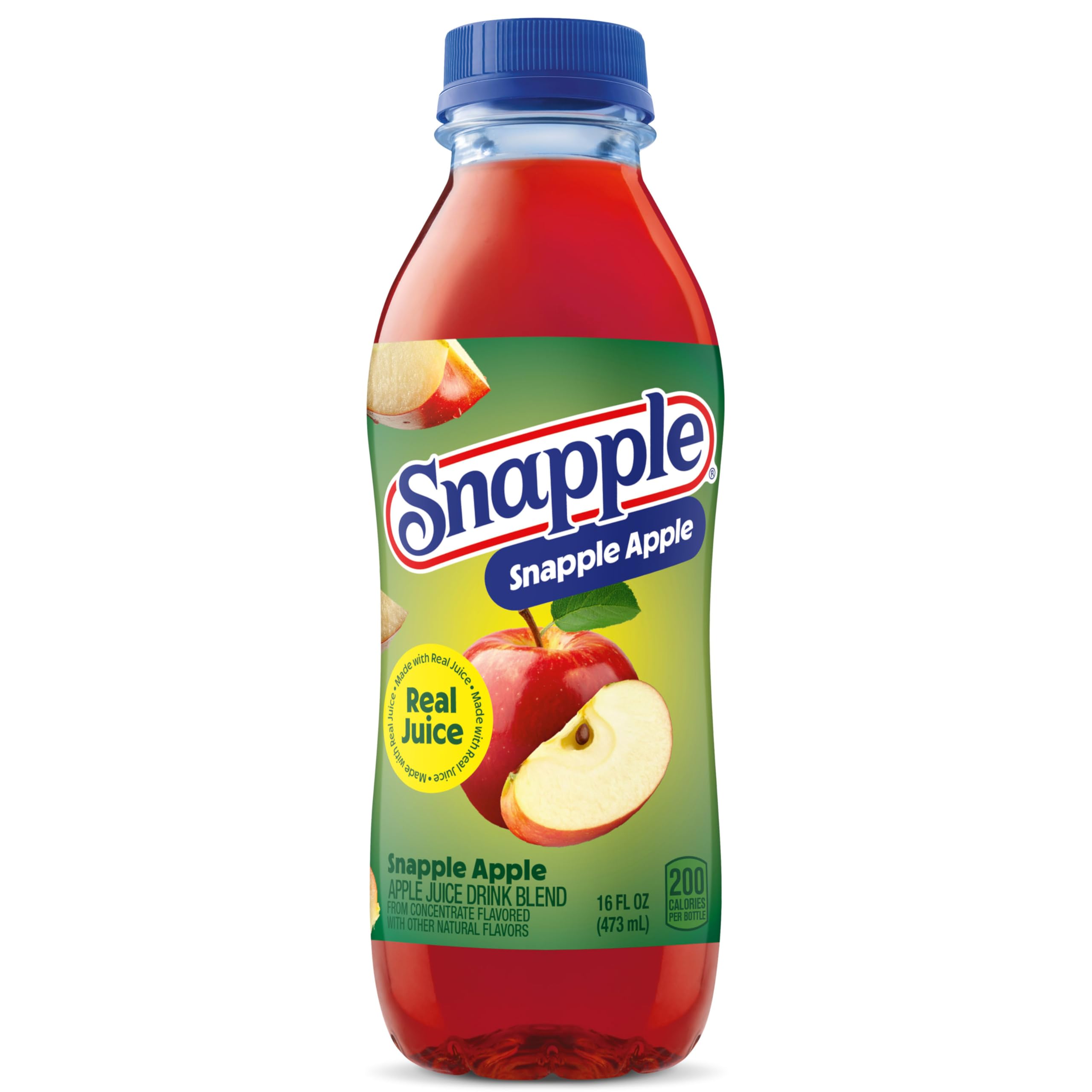 Snapple Apple Juice Drink, 16 fl oz recycled plastic bottle, 6 pack