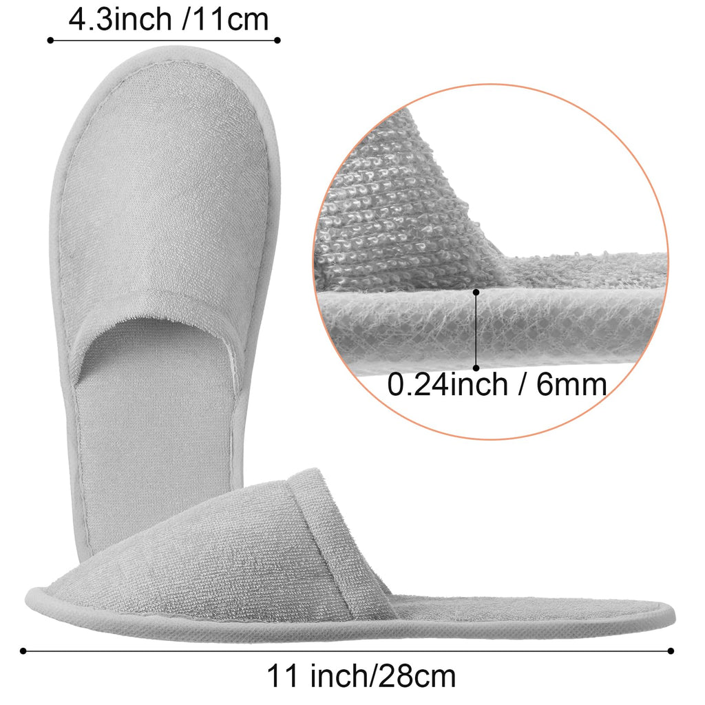 Geyoga 24 Pairs Disposable Slippers for Guests Bulk 2 Size Cotton Soft Spa Hotel House Slippers for Women Men Wedding Party Shoeless Home Indoor Travel