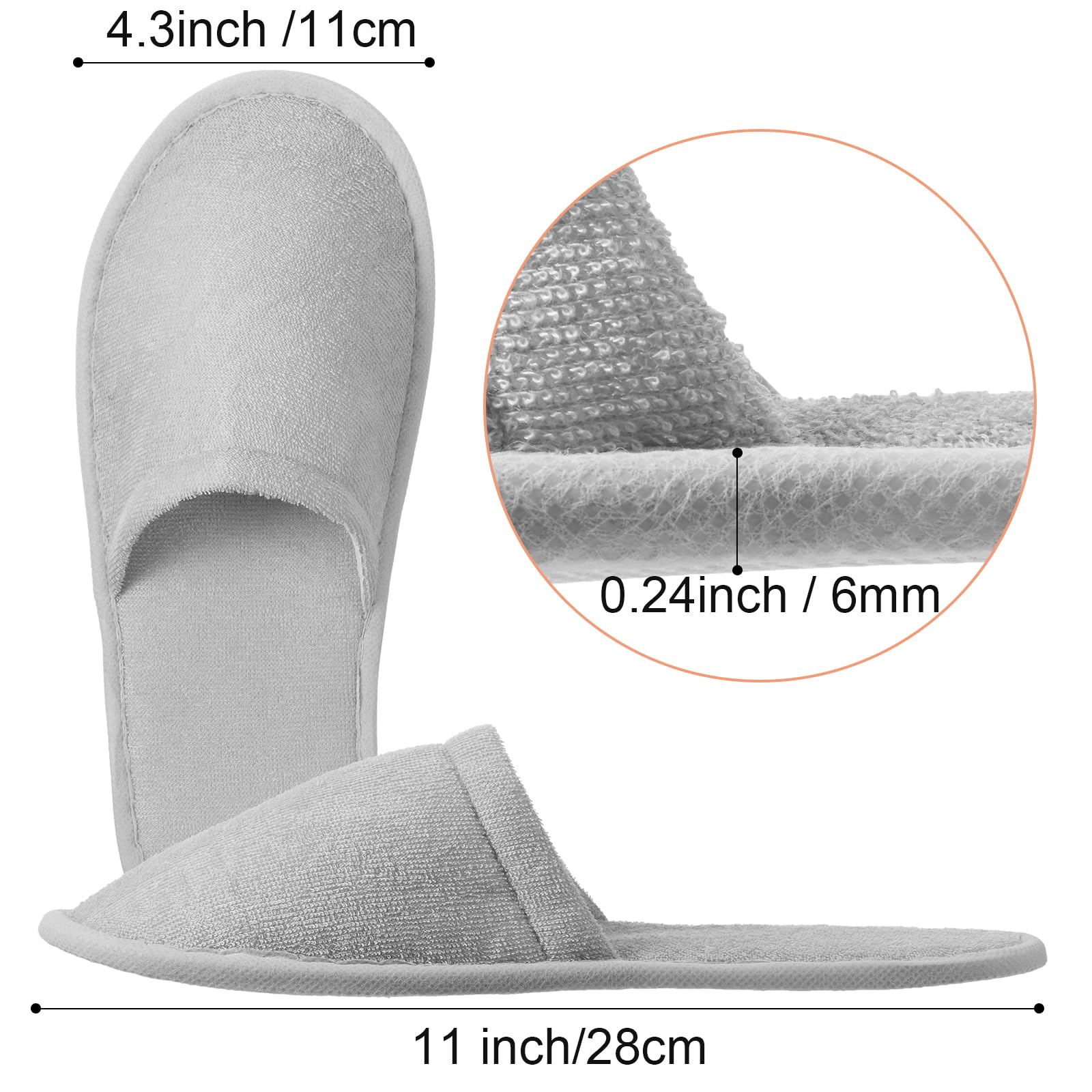 Geyoga 24 Pairs Disposable Slippers for Guests Bulk 2 Size Cotton Soft Spa Hotel House Slippers for Women Men Wedding Party Shoeless Home Indoor Travel