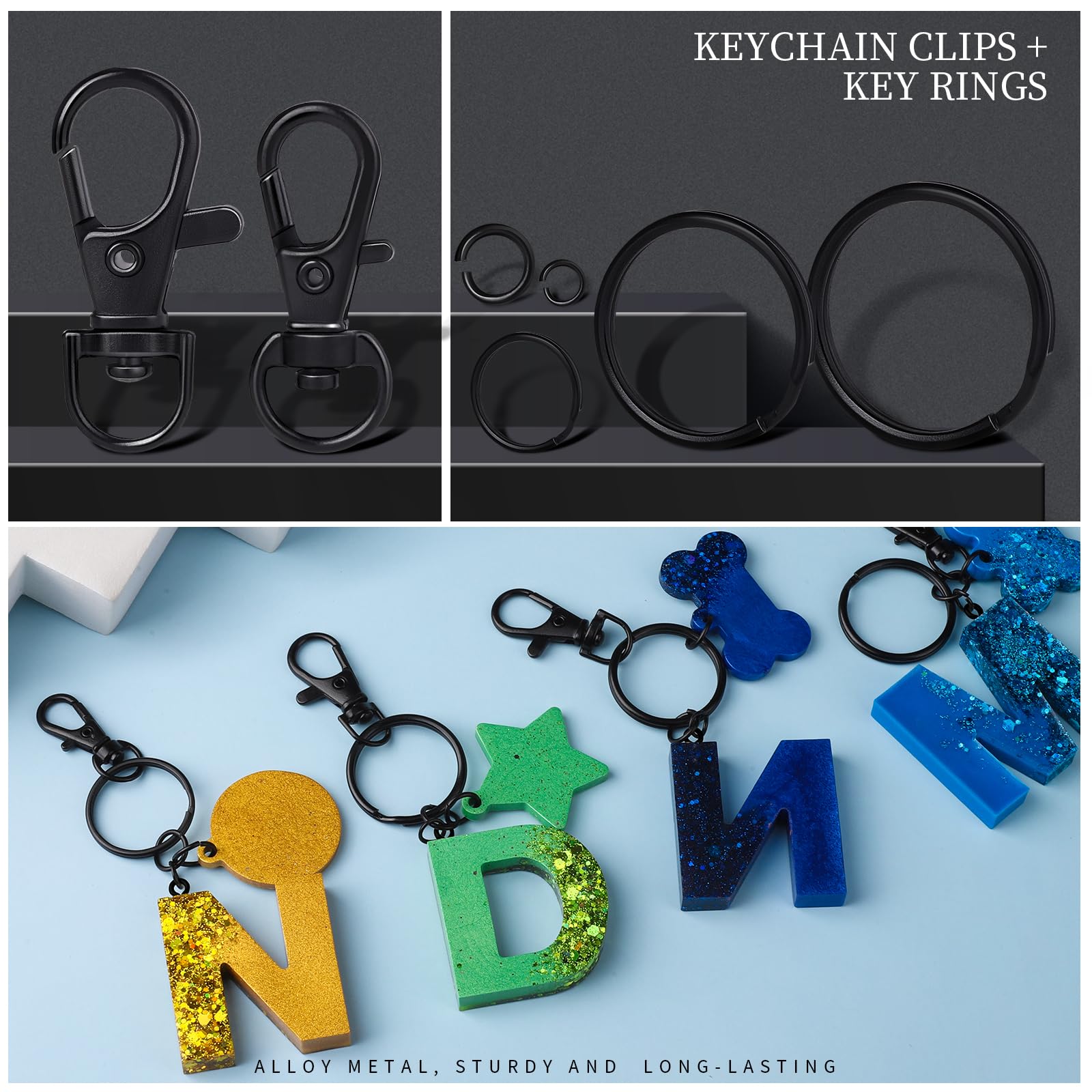 LEOBRO Keychain Making Kit, 265PCS Keychains Clips and Key Rings, Well Crafted Sturdy Key Chain Making Kit, Key Chain Rings, Keychains Hooks, for Key Chains, Lanyard, Jewelry Making, Crafts, Silver