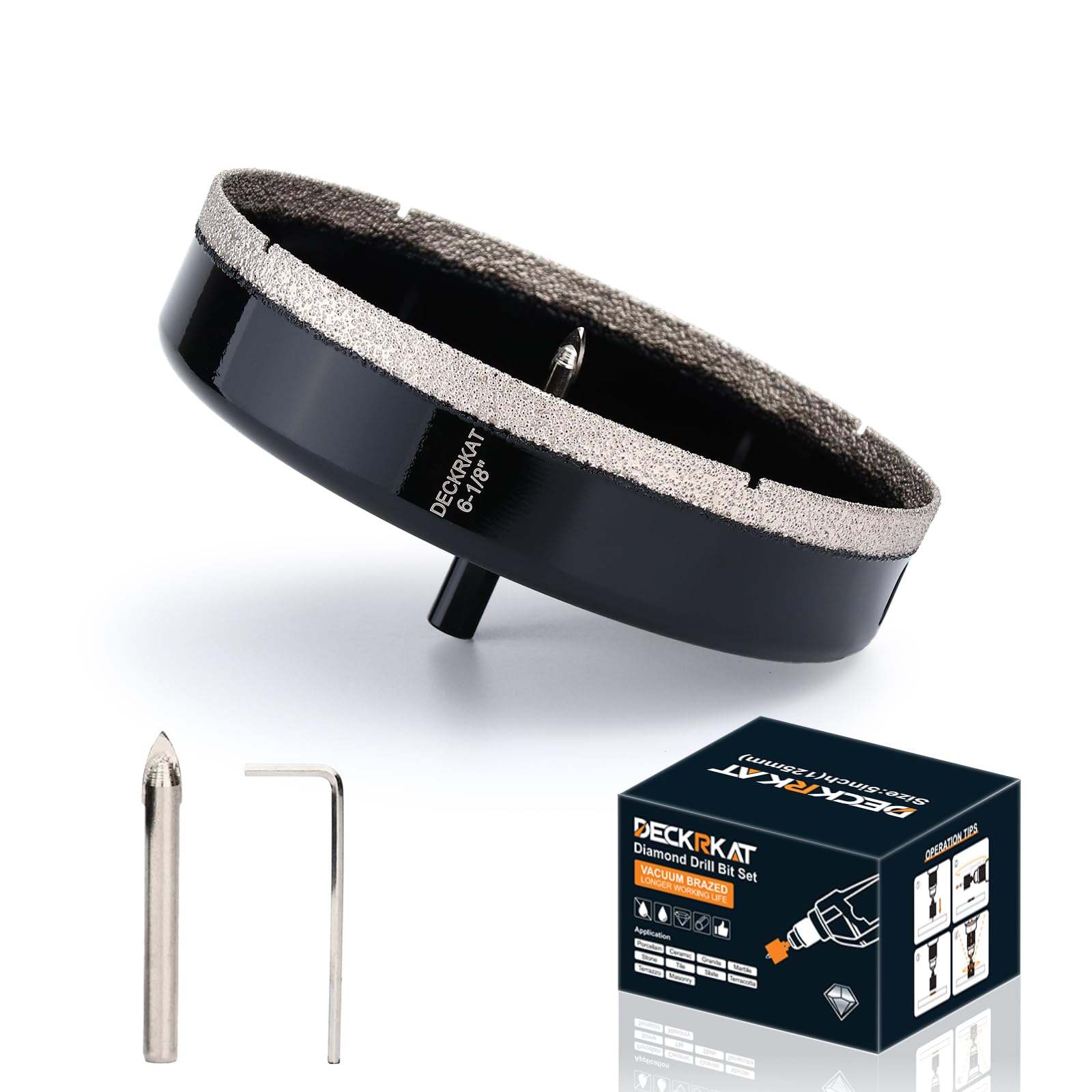 1 Inch Diamond Hole-Saw Bits with Pilot Drill Bit - 2pc 1" Diamond Tipped Tile Hole Saws with Guiding Bit Accurate Drilling for Porcelain Tile Ceramic Pottery Granite Stone Glass Bottles 25mm