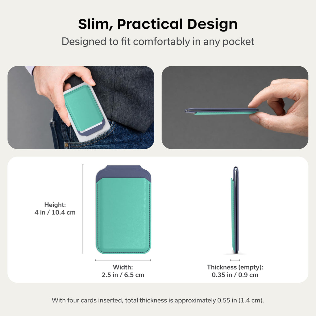 Satechi Magnetic Magsafe Wallet, Double Flap Stand Card Holder, 4 Slots with Front NFC Pass-Through, Adjustable Phone Attachment for iPhone 17/16/15/14/13/12, Travel Accessory