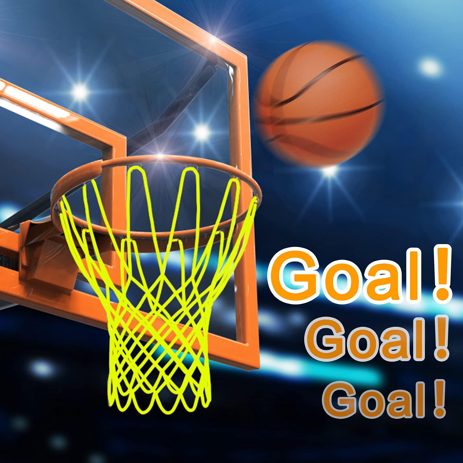 NEIJIANG Glow Basketball Net, Nightlight Basketball Net Luminous Outdoor Portable Sun Powered Sport Nylon