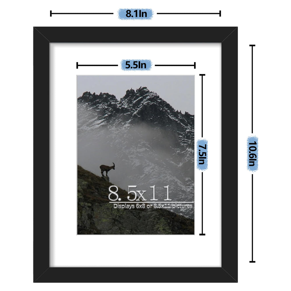 Picrit 24x34 Black Poster Frame 7 Pack, Display Pictures 20x30 Picture with Mat or 24 x 34 without Mat for Horizontal or Vertical Wall Mounting, Wall Gallery Photo Frames