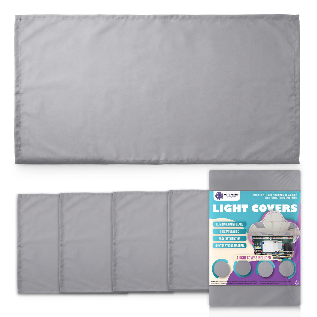 Fluorescent Light Covers for Ceiling Lights - 4 Seasons Magnetic Cover for Fluorescent Or LED Fixture - Must Haves Teacher Supplies - Classroom, Home, Office Cubicle Decor - Filters Overhead Lighting
