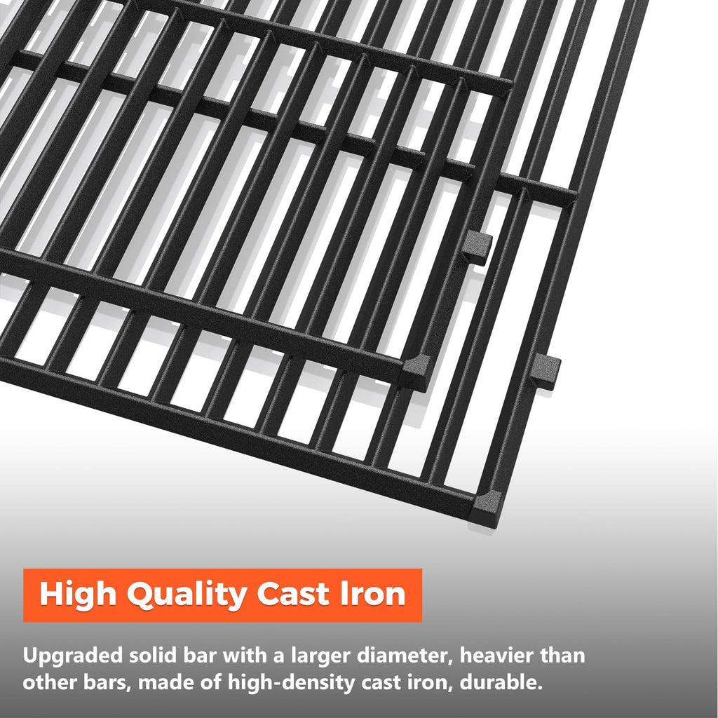 Grill Parts for Weber Genesis 300 Grills with Front Control Knob, Grill Grates for Genesis E310 S310 E/S320 E/S330, 17.5" Flavorizer Bars&Heat Deflectors, 19.5" Grill Grates for Weber 7524 7621 65505