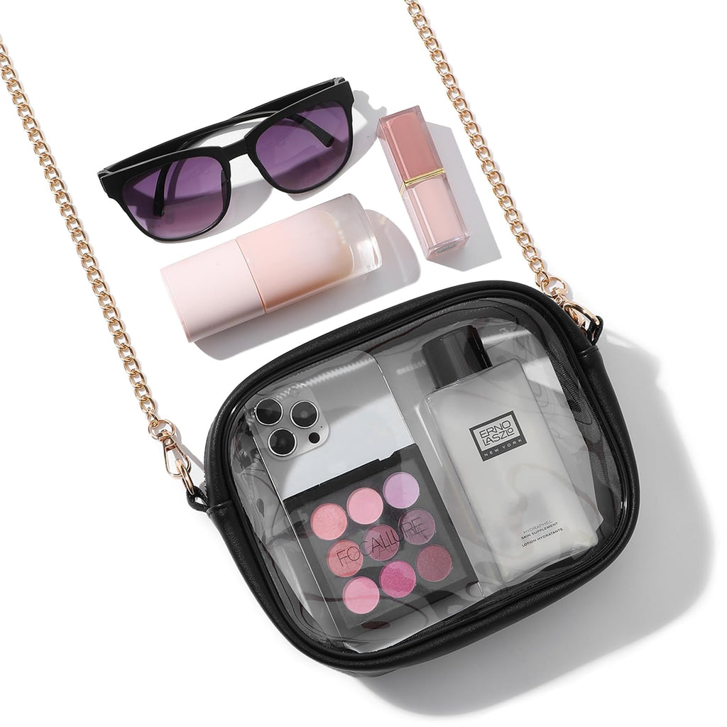 TOBVZOO Clear Bag Stadium Approved, Crossbody Transparent Bag for Concerts Sports Events, Purses for Men & Women