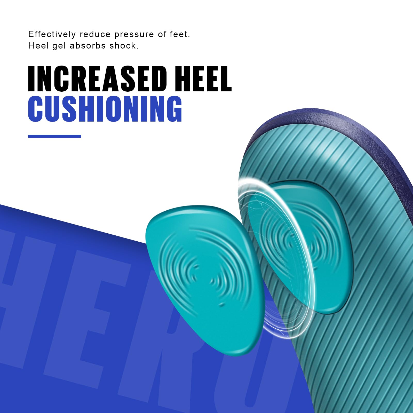 WalkHero Plantar Fasciitis Insoles - Medium Arch Support Inserts for Men & Women with Comfort Cushion | Orthotic Inserts to Relieve Foot Pain and Provide Shock Absorption (Blue) Mens 4-4 1/2