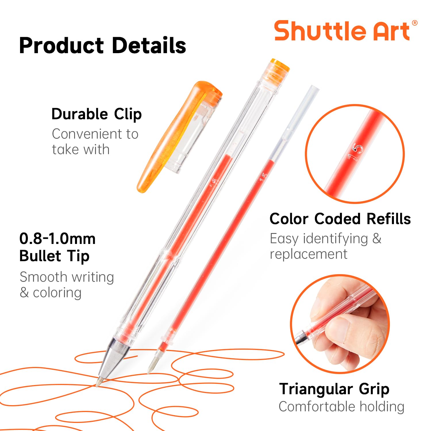 Shuttle Art Pastel Gel Pens, 24 Pastel Milky Colors Gel Pen for Black Paper, Adults Coloring Books Drawing Doodling Crafts Scrapbooking Journaling