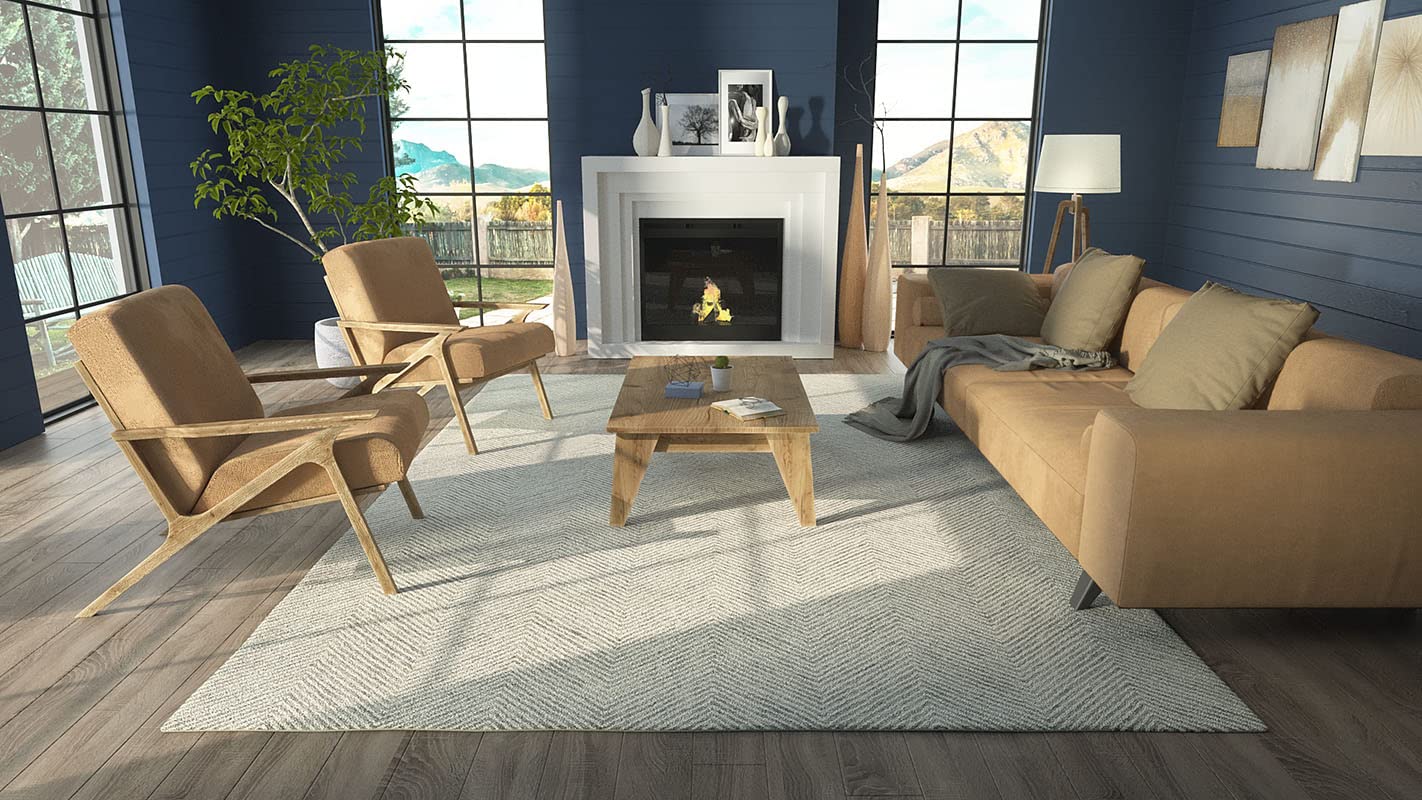 Momeni Charles Wool Hand Tufted Contemporary Indoor Area Rug, Blue, 2' X 3'