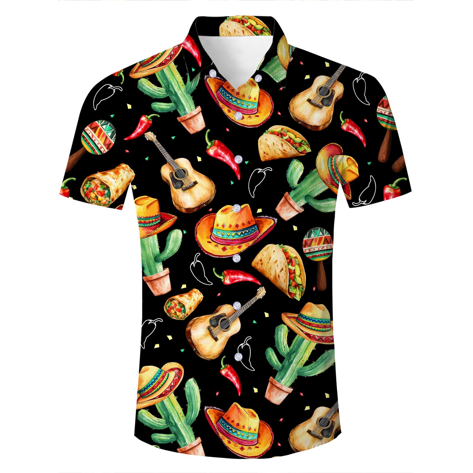 Fanient Mens Hawaiian Shirt Summer 3D Print Casual Short Sleeve Button Down Graphic Aloha Dress Shirts