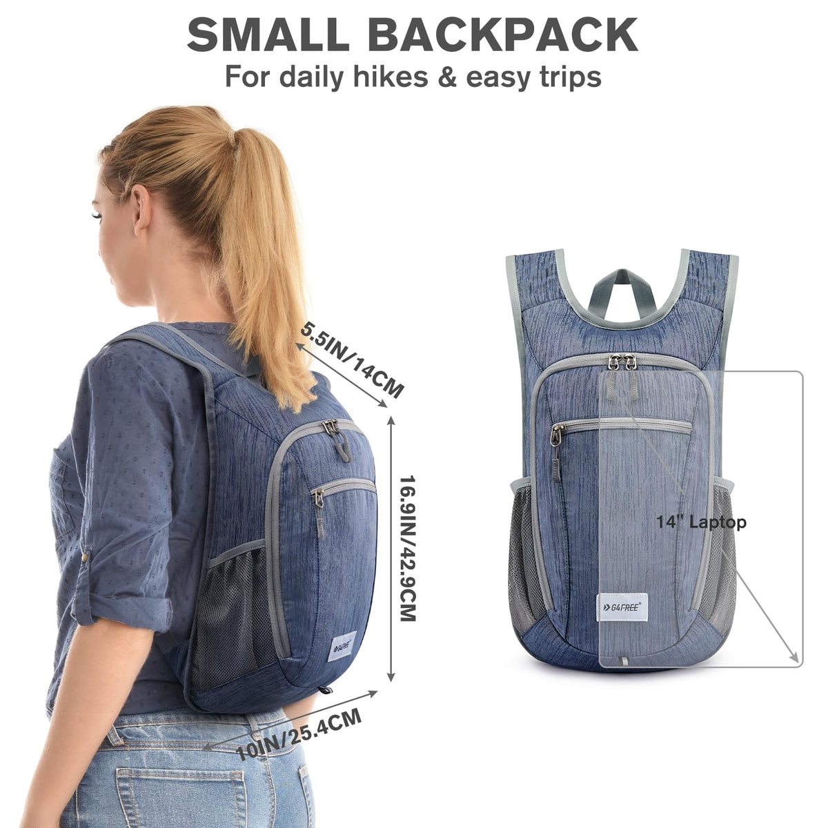 G4Free 10L/15L Hiking Backpack Lightweight Packable Hiking Daypack Small Travel Outdoor Foldable Shoulder Bag