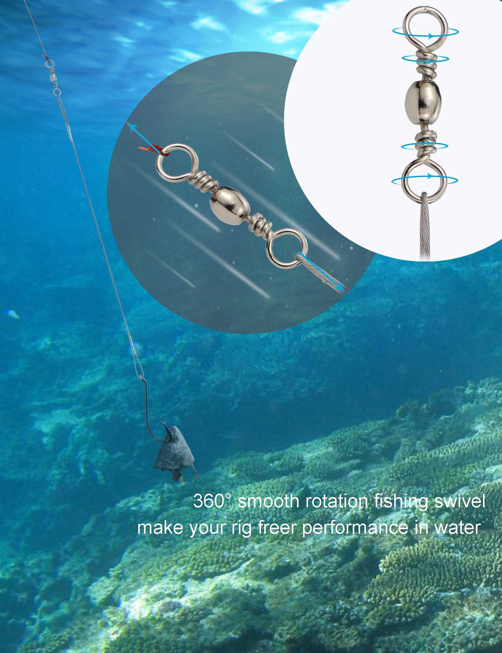 Circle Hooks Rigs Saltwater Steel Leader Wire, 25pcs Heavy Duty Circle Hook with Leader Wire Bass Catfish Fishing Lure Rig