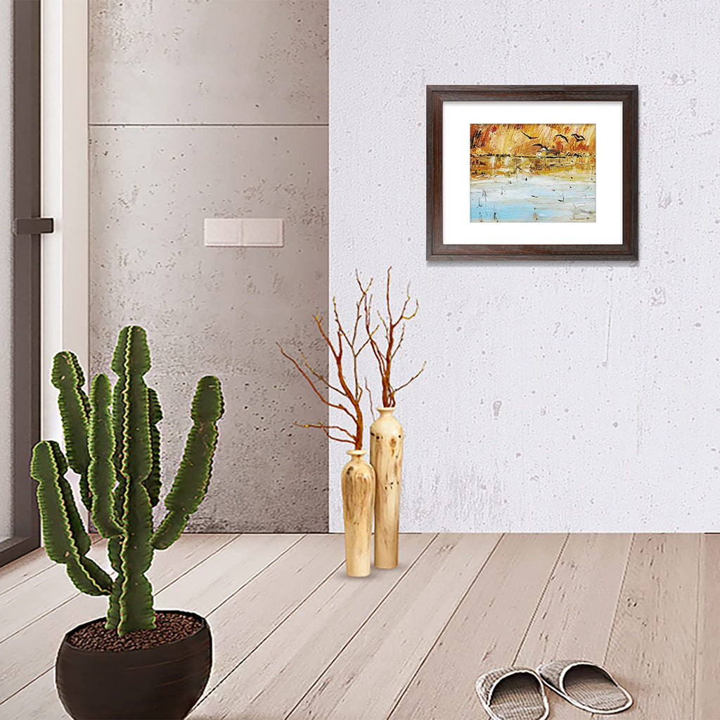 Golden State Art, 13x19 Picture Frame - Displays 11x17 Photo with Mat or 13x19 Without Mat, Wide Moulding Solid Wood Frame for Wall Display, Black