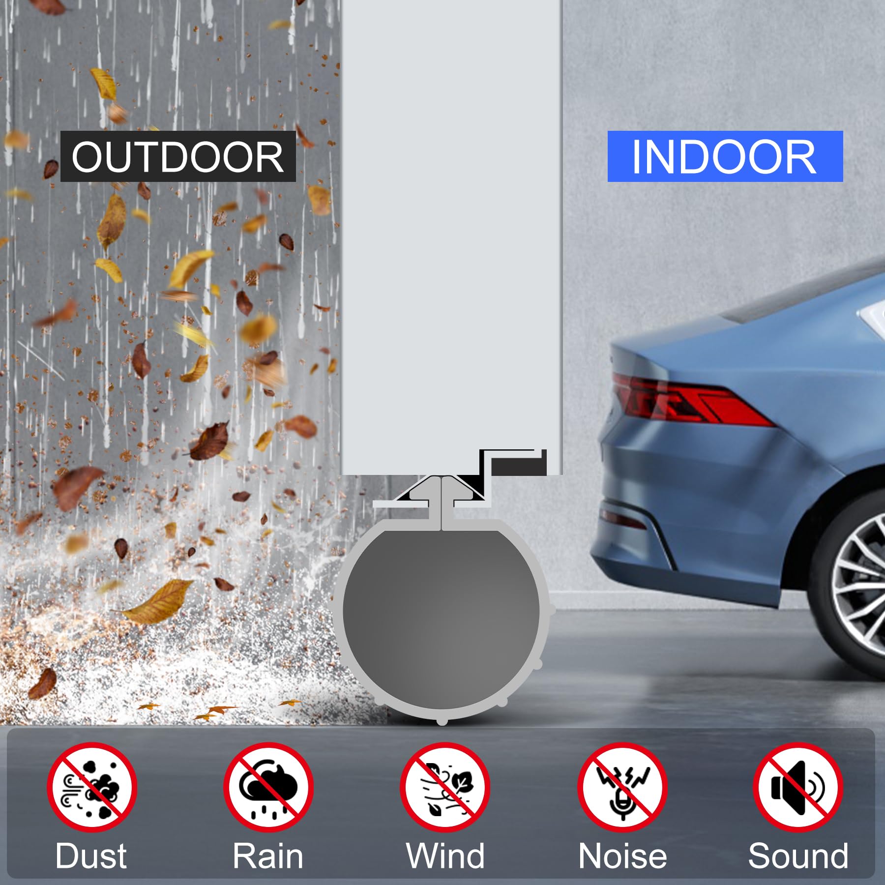ToLanbbt 8.2FT Garage Door Seals Bottom Rubber 0.19" P Bulb Bottom Weather Seal, Weatherproof Replacement Weather Stripping Compatible with Overhead Door (8.2 FT, Gray)