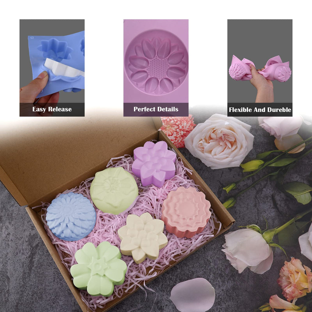 Sakolla 2 Pack Insect Silicone Soap Molds, 6-Cavity Dragonfly Butterfly Ladybug Shape Silicone Molds for Soap Making, DIY Baking Mold for Lotion Bars, Chocolate, Candy, Muffin, Biscuit, Cookie Pans