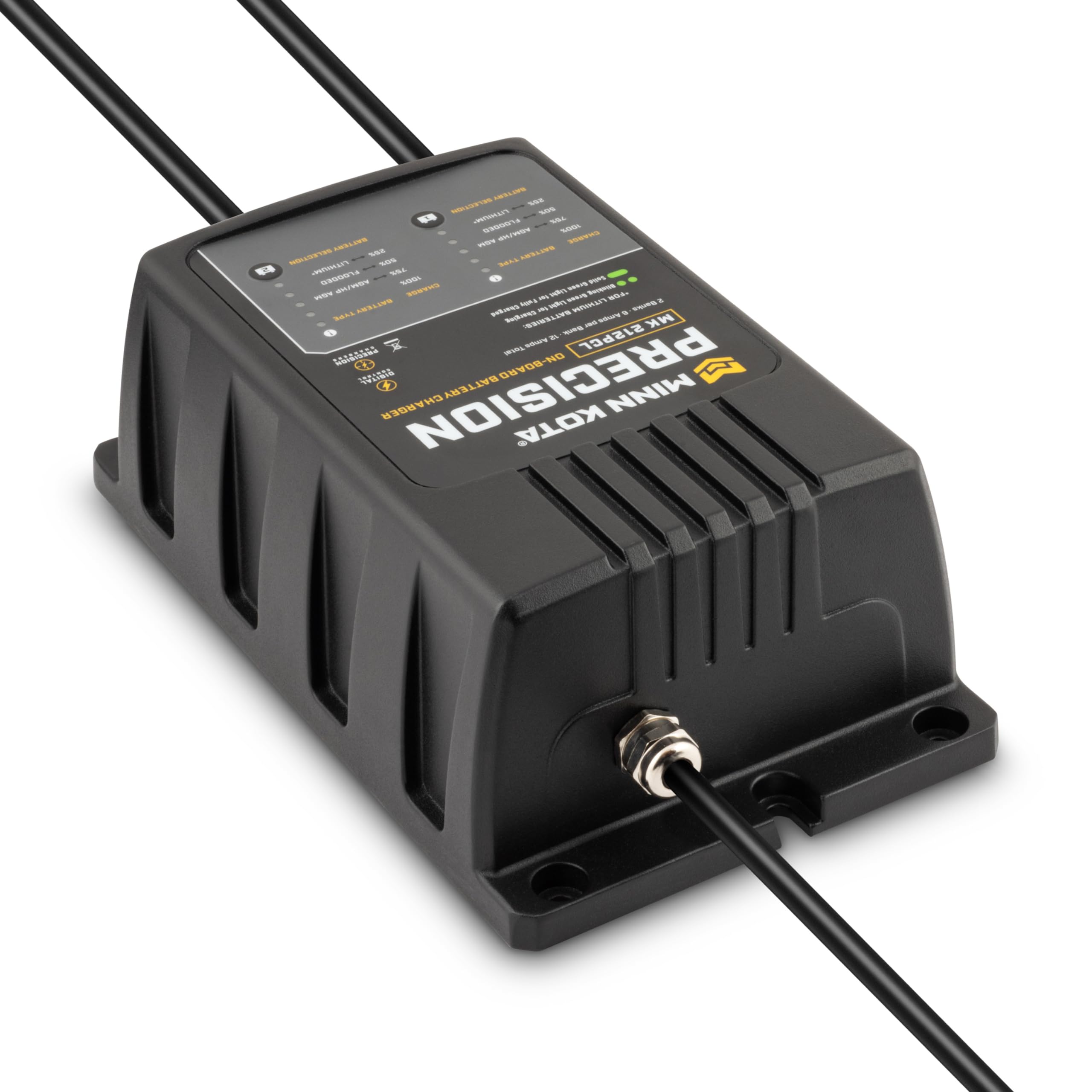 Minn Kota Precision MK-212PCL On-Board Marine Battery Charger – 2 Banks, 6 Amps Each