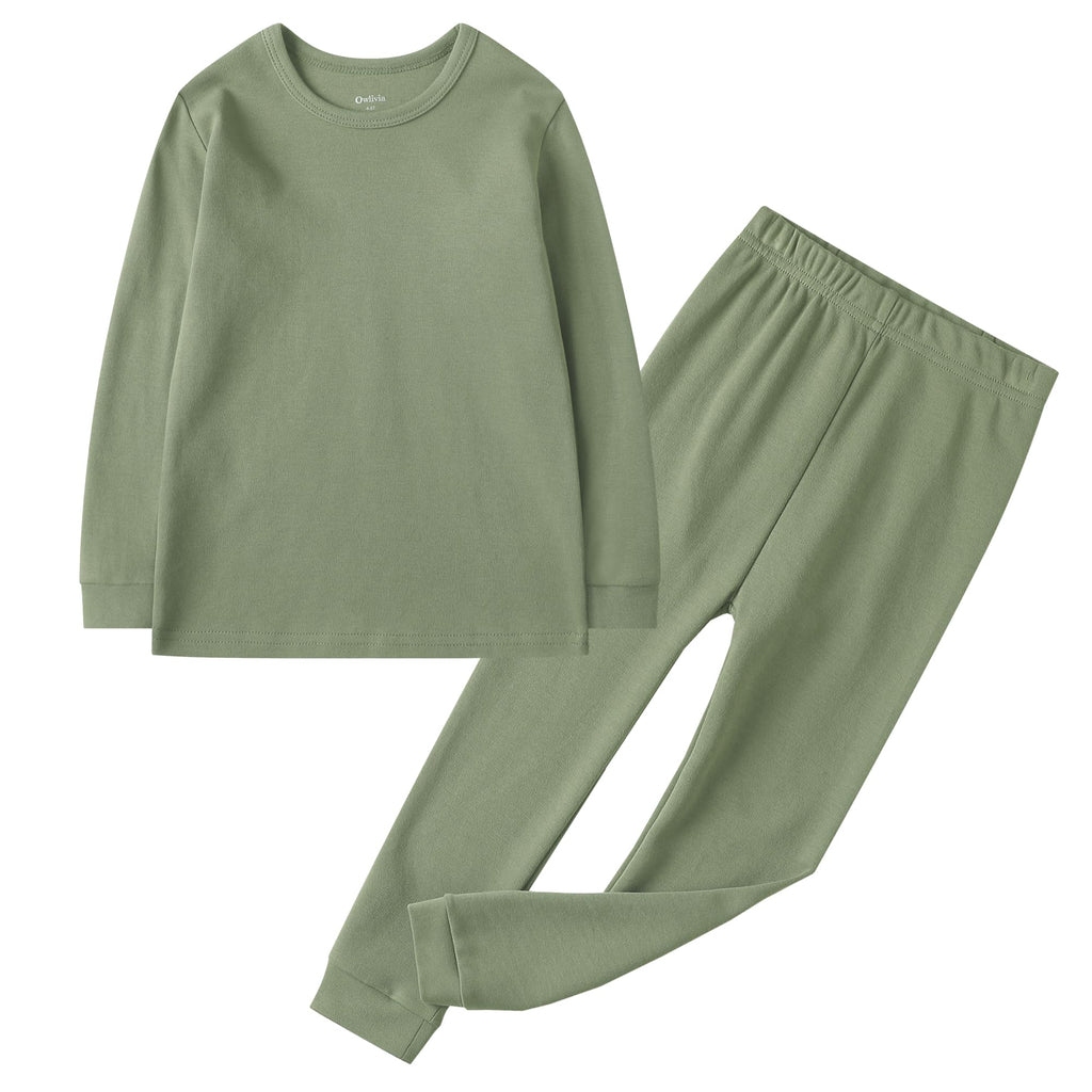Owlivia 100% Organic Cotton Baby Long Sleeve Pajama Sets, Toddler Boy Girl 2-Piece Sleepwear
