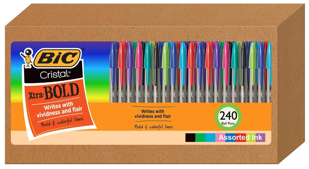 BIC Cristal Xtra Bold Ballpoint Pens, Bold Point 1.6mm, Pack of 48