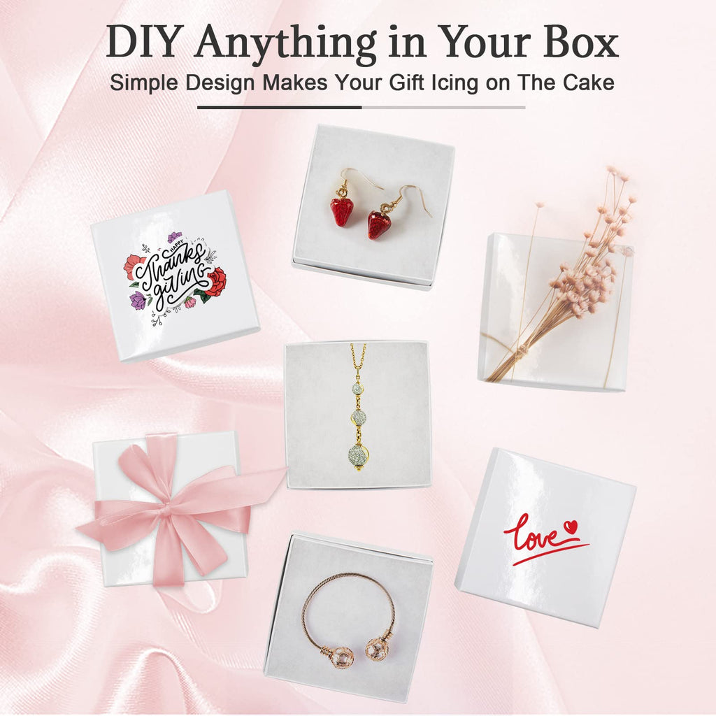 Cardboard Jewelry Black Gift Boxes 20 Pack3.5×3.5×1 inches, its apply to displaying necklaces, rings, bracelets, earrings