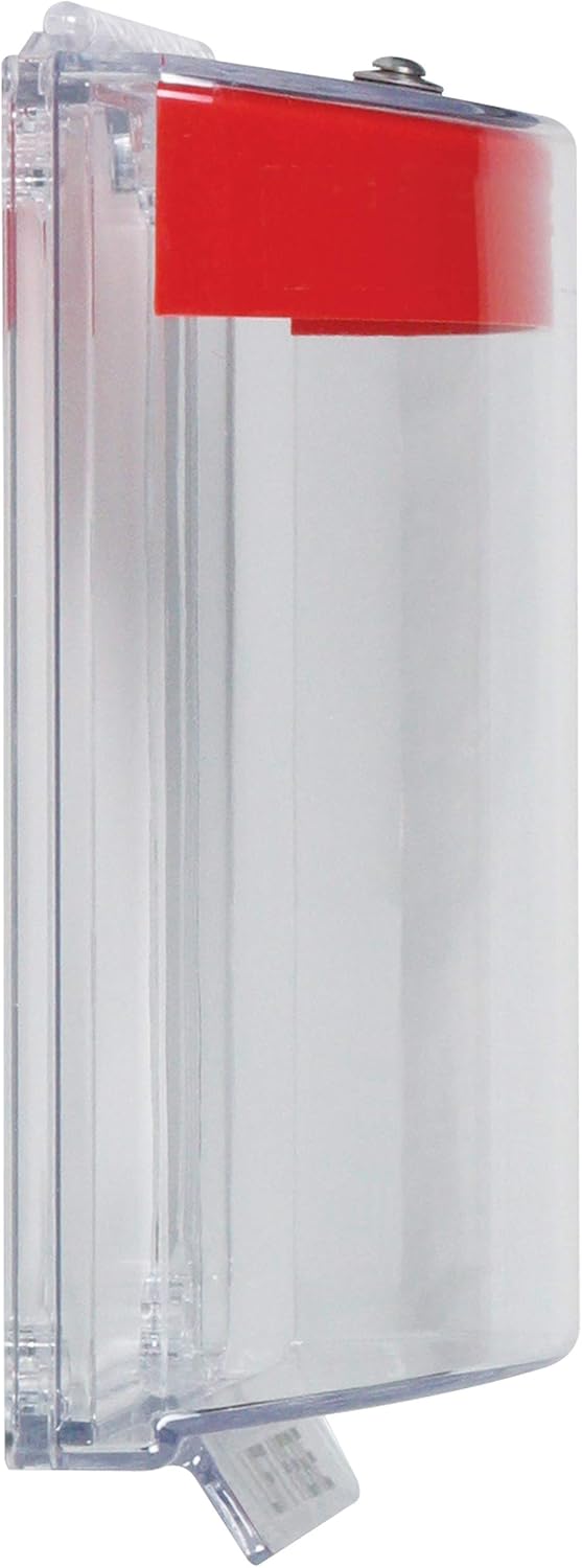 Safety Technology International, Inc. STI-13010FR Universal Stopper®, Flush Mount and Fire label, Indoor/Outdoor Protective Polycarbonate Cover for Pull Stations or Call Points, Red
