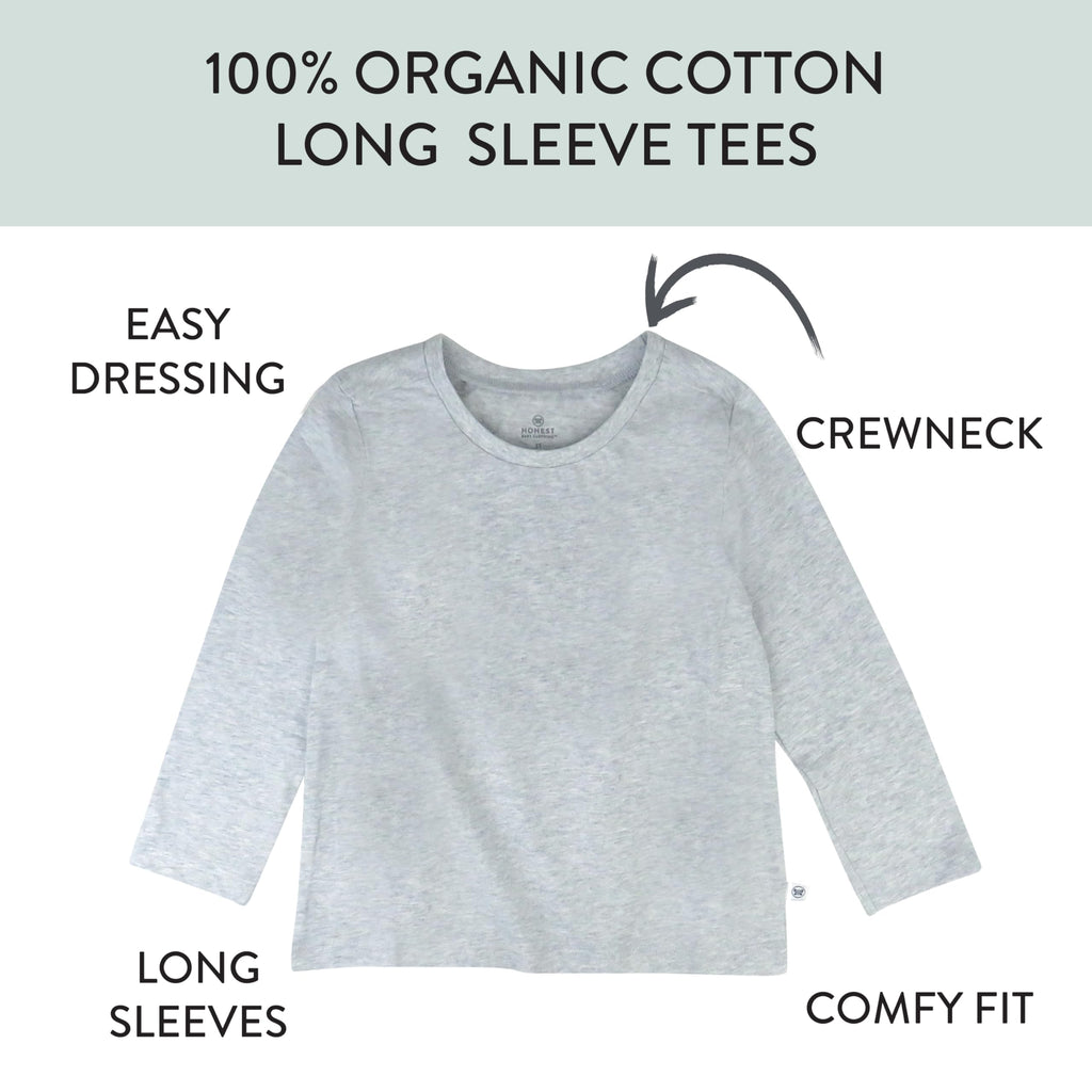 HonestBaby Unisex-Baby Organic Cotton Long Sleeve Tshirts Multipack