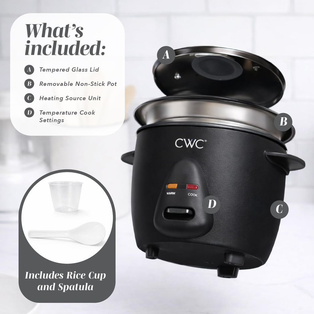 COOK WITH COLOR 6 Cup Rice Cooker 300W - Effortless Cooking and Perfectly, Cooks 3 Cups of Raw Rice for 6 Cups of Cooked Rice, Floral Blue