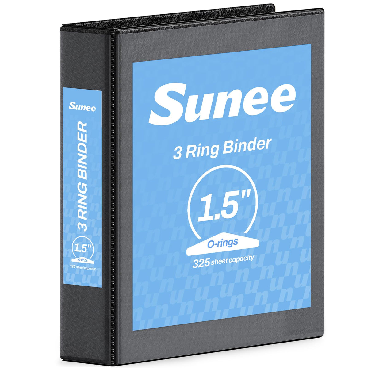 SUNEE 3 Ring Binder 1/2 Inch 1 Pack, Clear View Binder Three Ring PVC-Free (Fit 8.5x11 Inches) for School or Office Supplies, Black