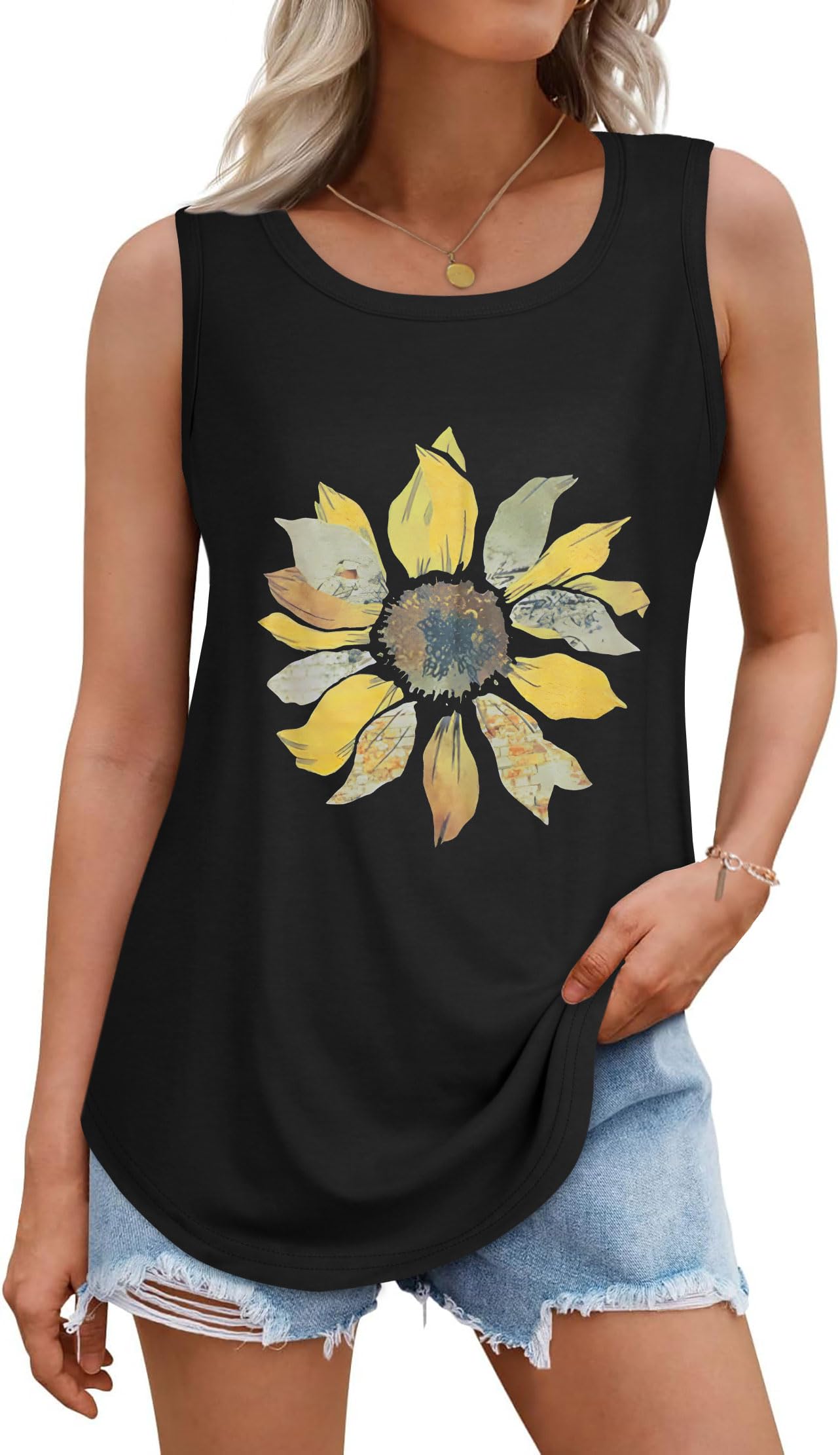 rosemia Tank Tops for Women Summer Sleeveless Casual Loose Fit Tunic Tops 2026