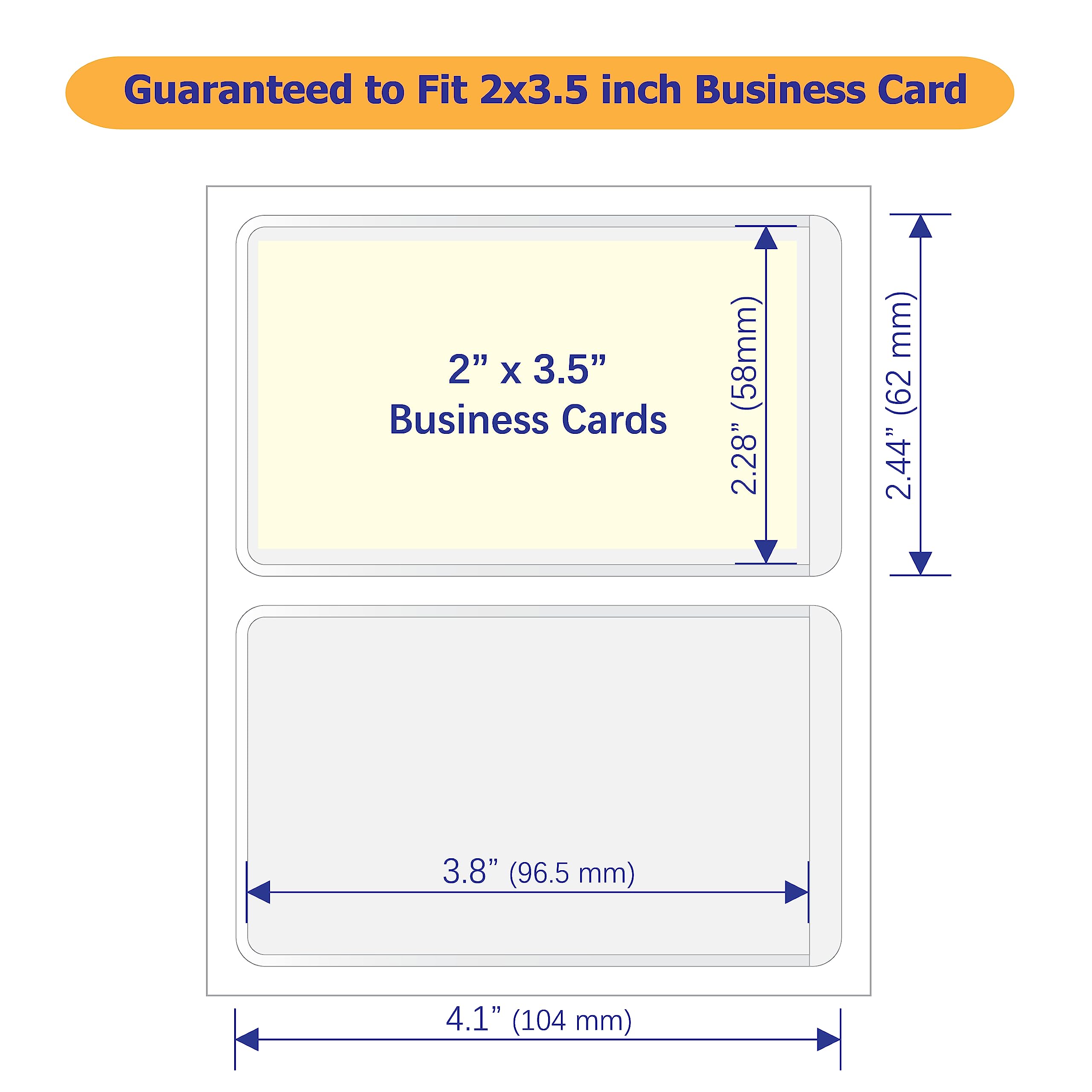 IMAGAME Clear Adhesive Business Card Pocket swith Side Open for Loading, 50 Pack, Plastic Labels Holders for Storage Bins and Library Card, Ideal for Organizing and Protecting Your Business Cards