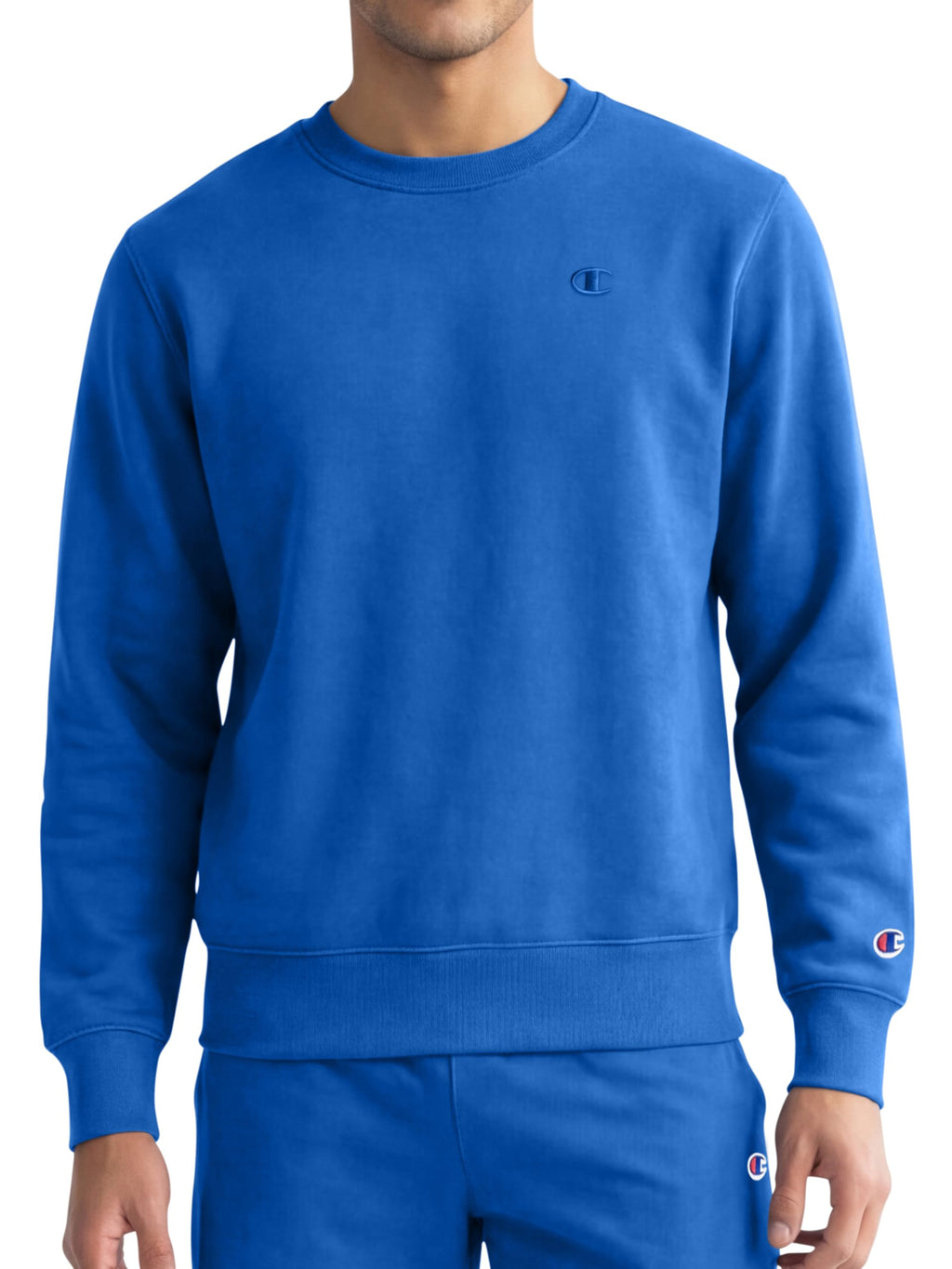 Champion Men's Men's Crewneck Fleece Sweatshirt, Standard Fit, Midweight, C Logo, Available in Regular and Big & Tall