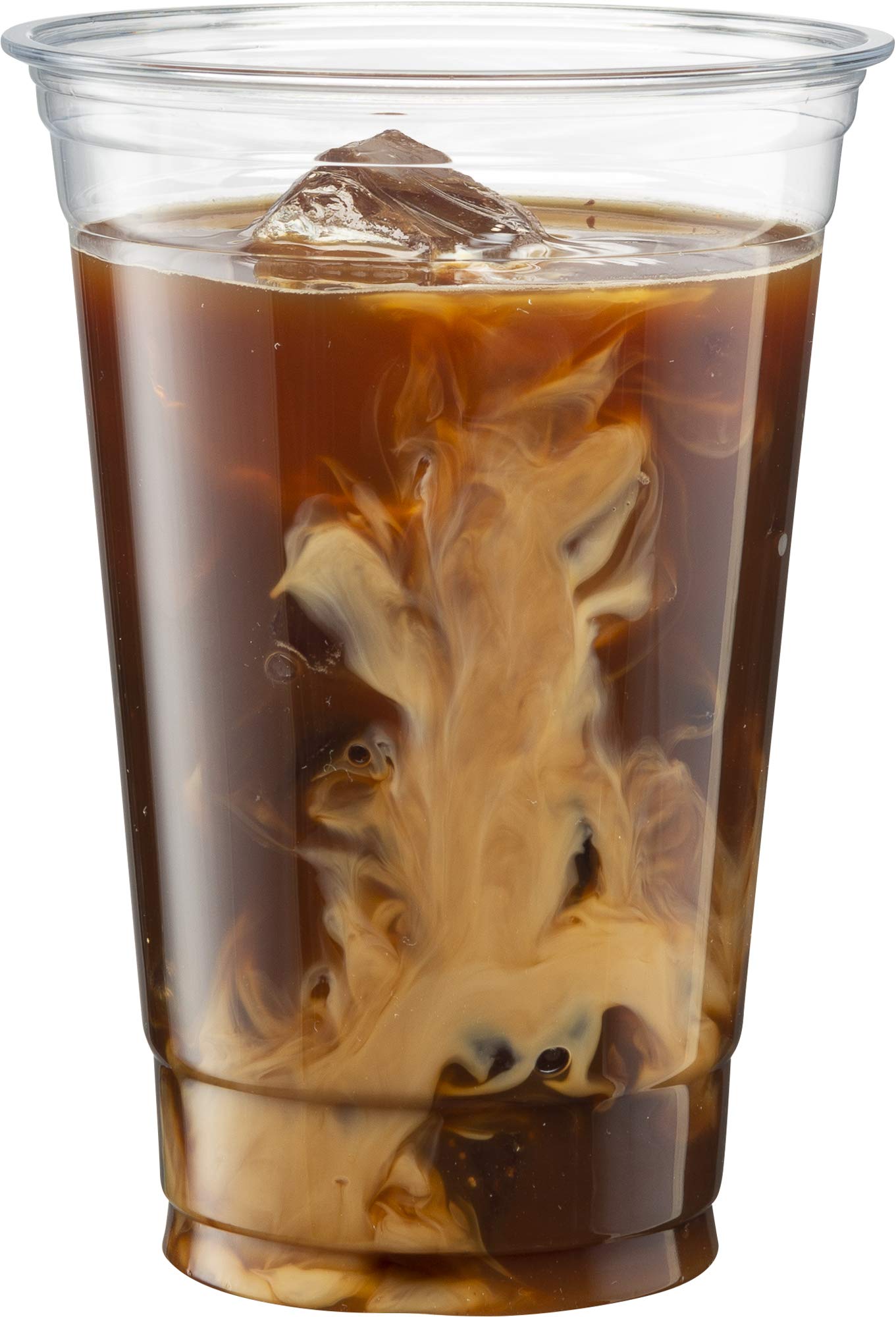 Crystal Clear PET Cups for Iced Coffee,Milkshake, Cold Drinks, Slush, Smoothy's, Slurpee, Ice cream, Dessert, Party's, Plastic Disposable Cups (50, 12 oz)