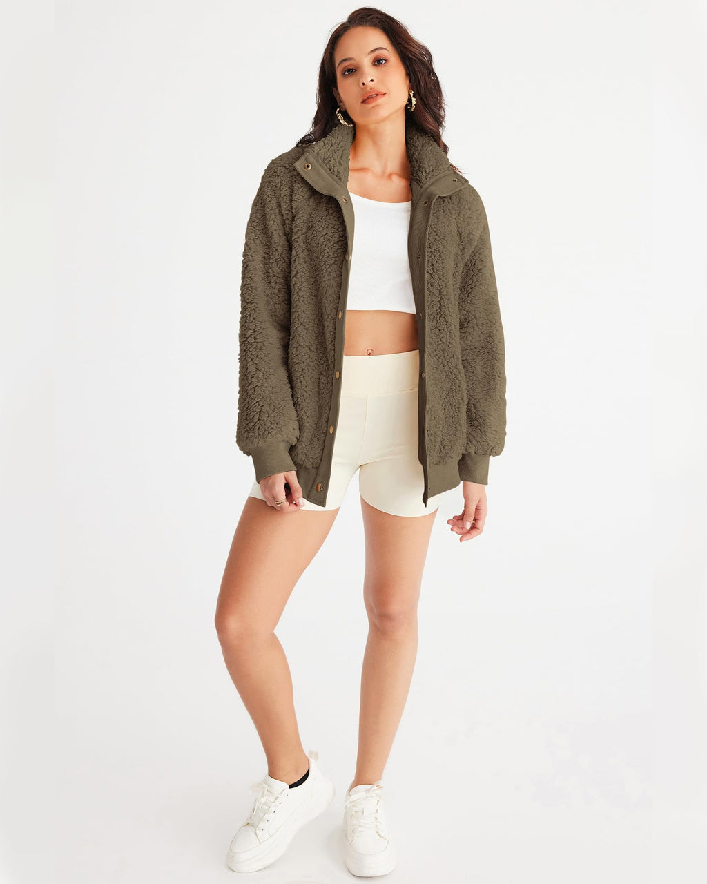 MEROKEETY Womens Fleece Sherpa Jacket Fall Winter Coats 2026 Fuzzy Button Down Warm Outerwear with Pockets