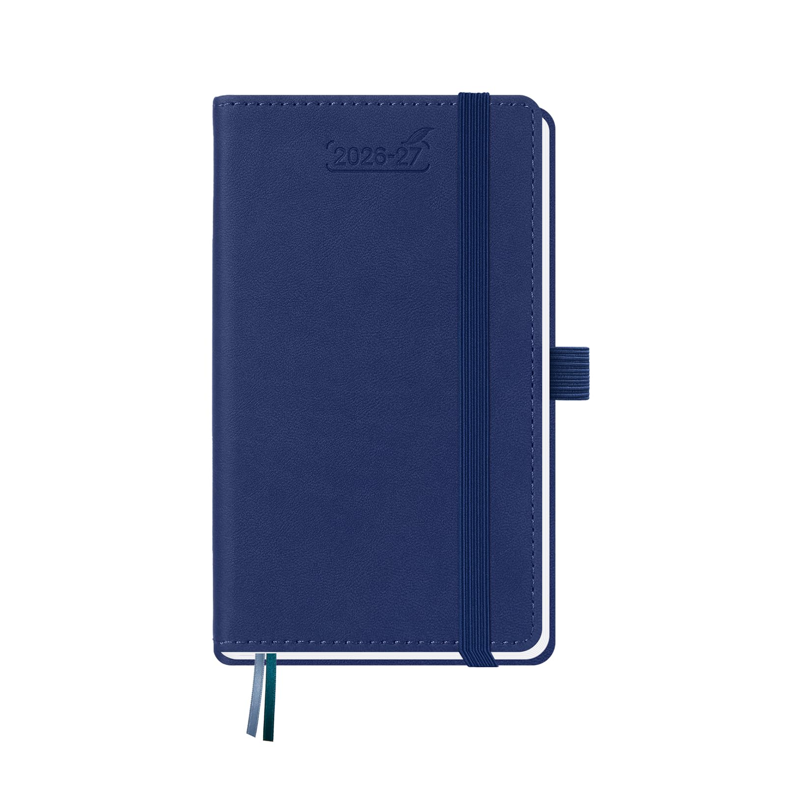 BEZEND Pocket Planner 2026-2027 Weekly and Monthly (3.5" x 6") 18 Months Small Academic Calendar (Jul 26-Dec 27) Ideal for Students, Work & Home, Storage Pocket, PU Leather Hardcover -Black