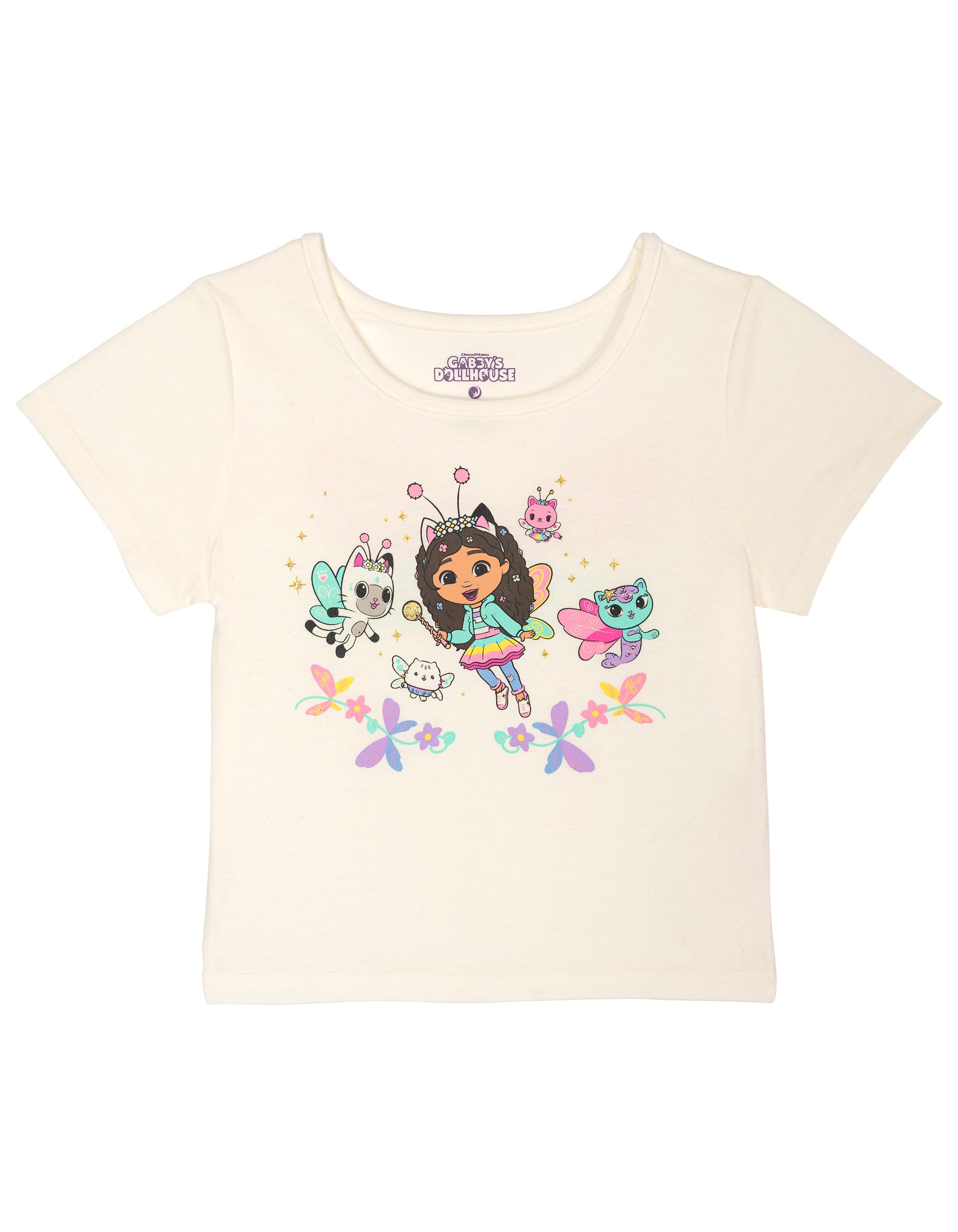DREAMWORKS GABBY'S DOLLHOUSE Girls' T-Shirt and Tutu Skirt Set with Scrunchie Toddler to Big Kid