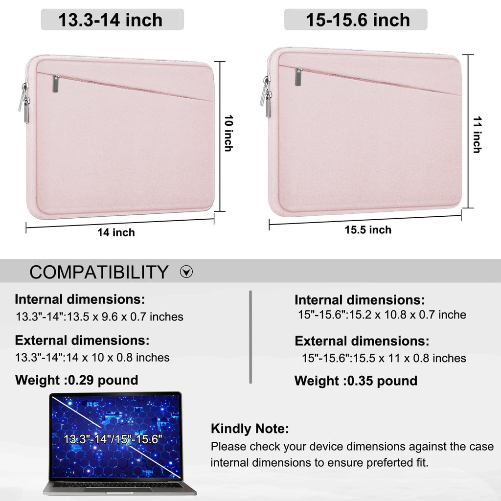 Laptop Sleeve Case 13.3 Inch, Durable 14 Inch Laptop Case Computer Carrying Bag Protective Cover Compatible with 13 14 inch MacBook Pro, MacBook Air, Dell, HP, Lenovo, Notebook, Computer, Black