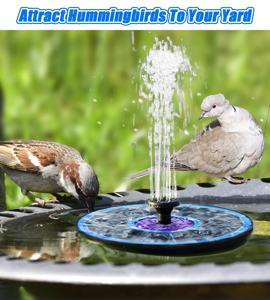 SZMP Solar Fountain 3.5W Bird Bath Fountains with Flower Upgraded Glass Panel, Solar Powered Water Fountain with 7 Nozzles & 4 Fixer, Solar Fountain Pump for Bird Bath, Garden, Pond, Outdoor -Black
