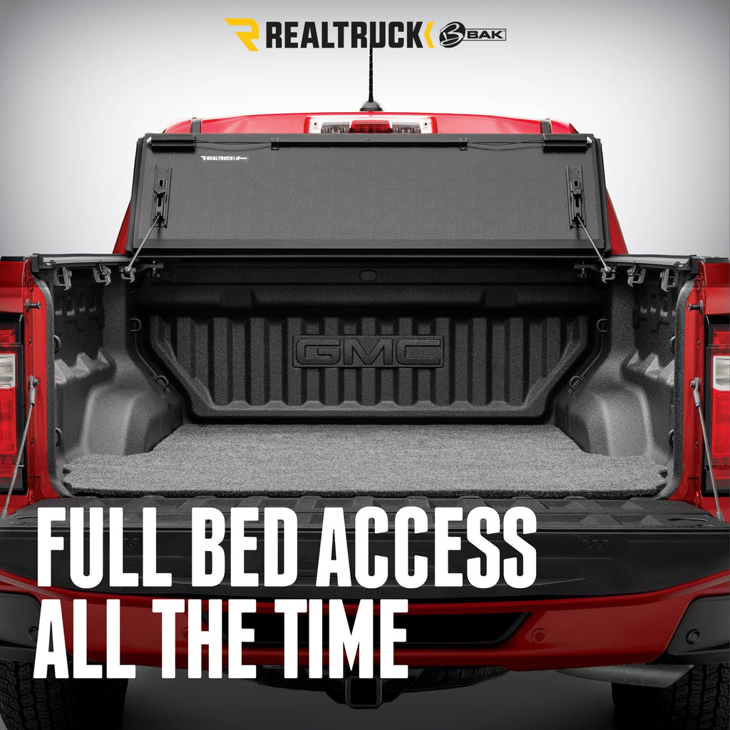 RealTruck BAK BAKFlip F1 Hard Folding Truck Bed Tonneau Cover | 772133 | Fits 2020-2026 Chevy/GMC Silverado/Sierra 2500/3500HD 6' 10" Bed (82.2")