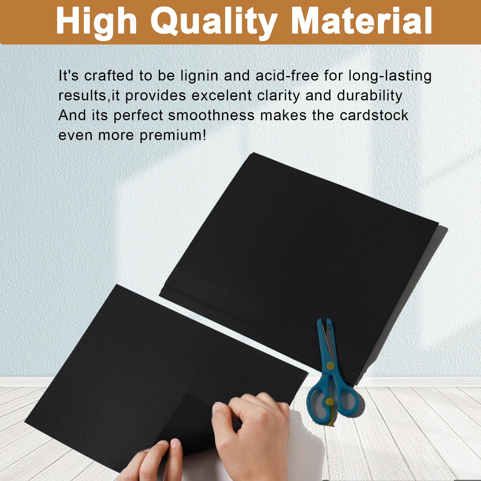 Silunkia 28 Sheets Black Cardstock 8.5 x 11 for Halloween, 250gsm/92lb Heavyweight Black Paper Card Stock for DIY Cards, Scrapbooking, Greeting Cards, Invitations, Party