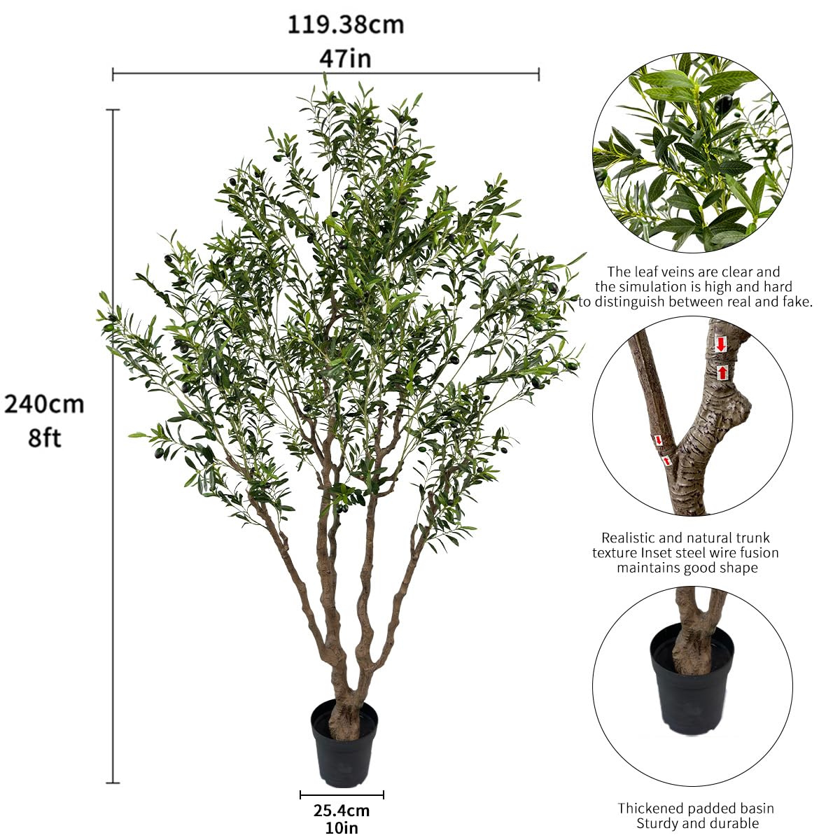Artificial Olive Tree 7ft(82in,2200+Uv Protection Leaf) Tall,Faux Olive Tree Indoor Artificial Tree for Modern Home Office Living Room Floor Decor Indoor