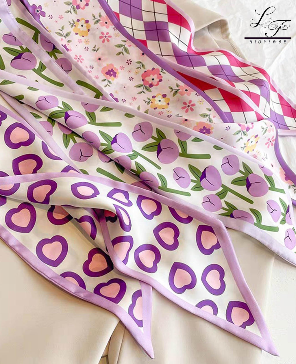 Hioyiwse Purse Scarf Handbags For Women Skinny Hair Neck Accessories Scarves With Bag Scarfs Handle Fashion Lightweight