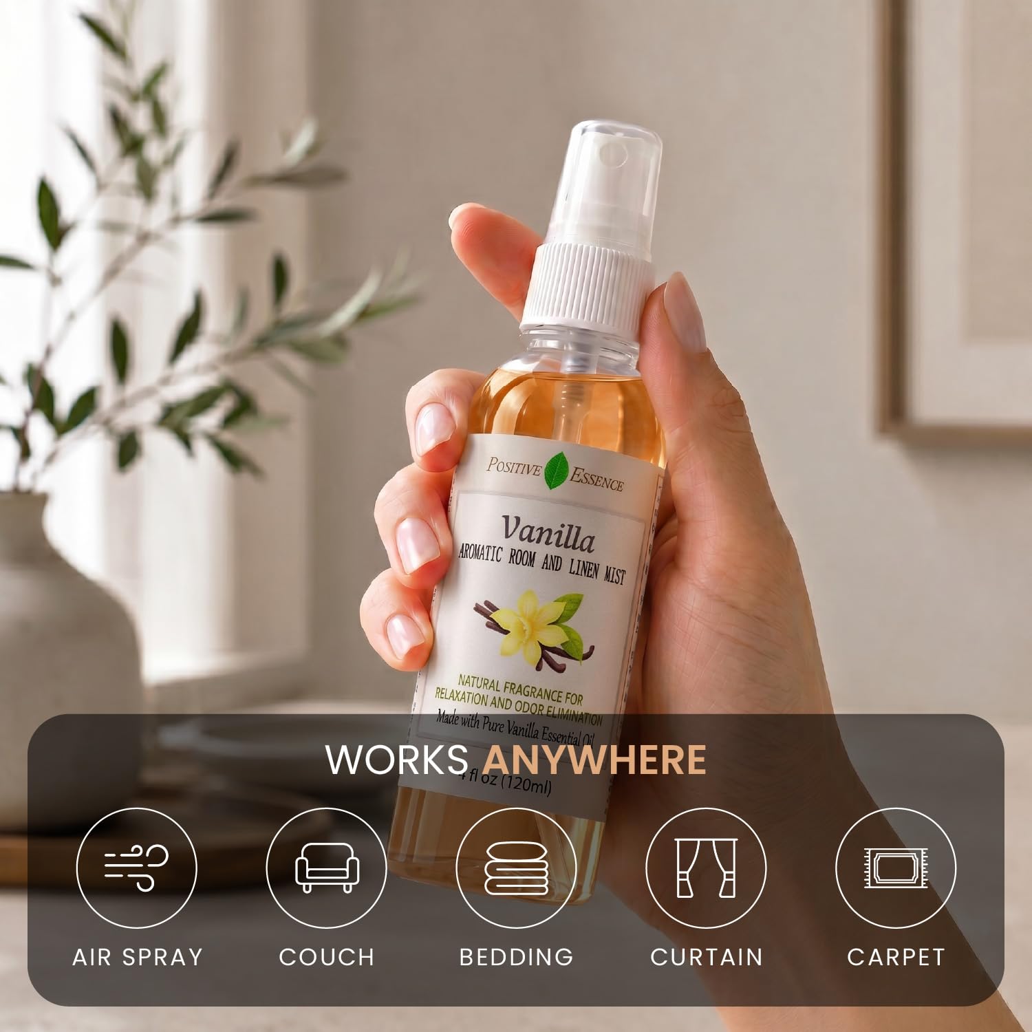 Linen and Room Spray Gift Set, (Lavender, Lemongrass, Rose, & Peppermint), Natural Air Freshener Made with Pure Essential Oils & Minimal Ingredients, Perfect Bathroom Spray or Room Mist, 4-Pack
