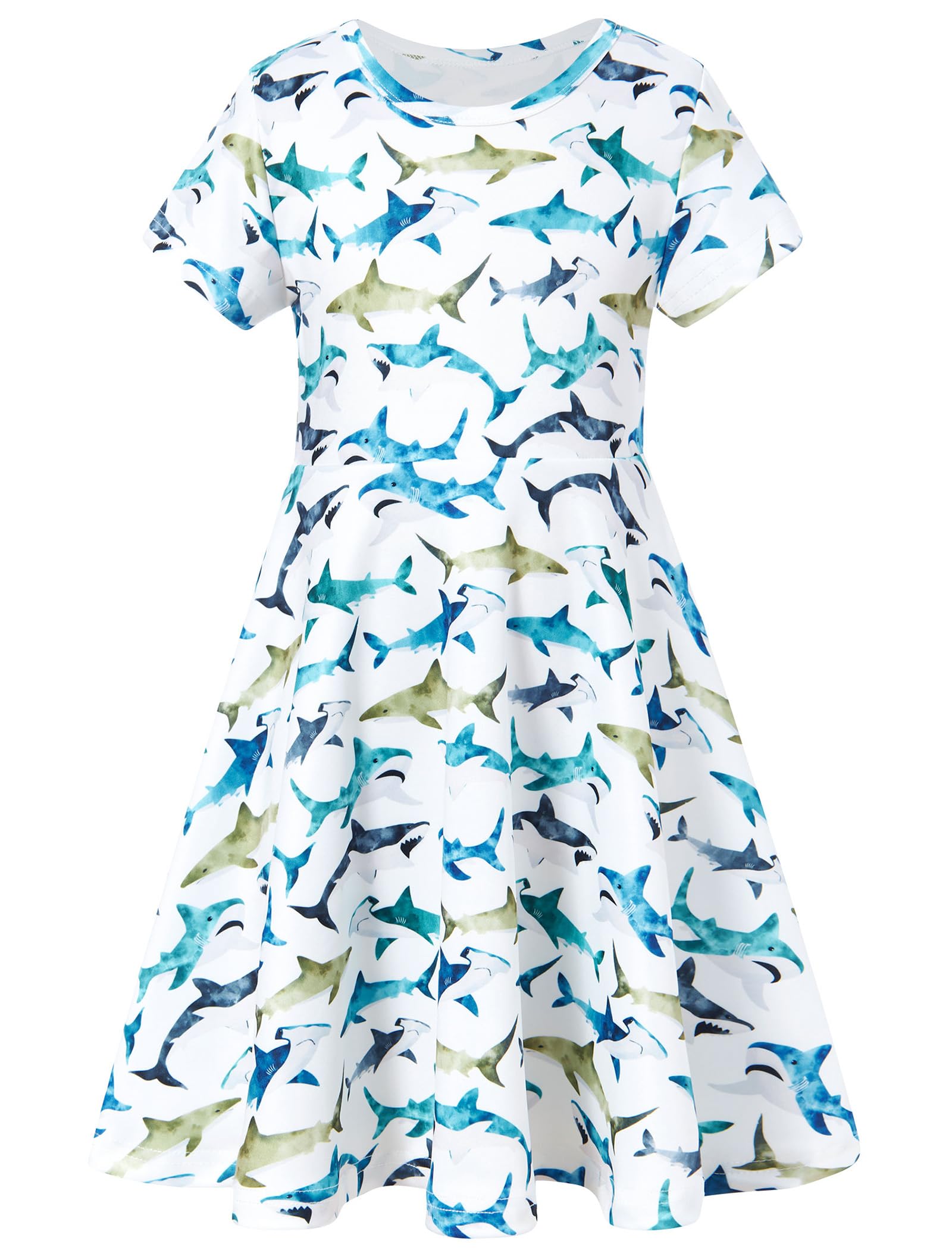 ALISISTER Little Girls Dress Short Sleeve Toddler Summer Sundress 2-9T