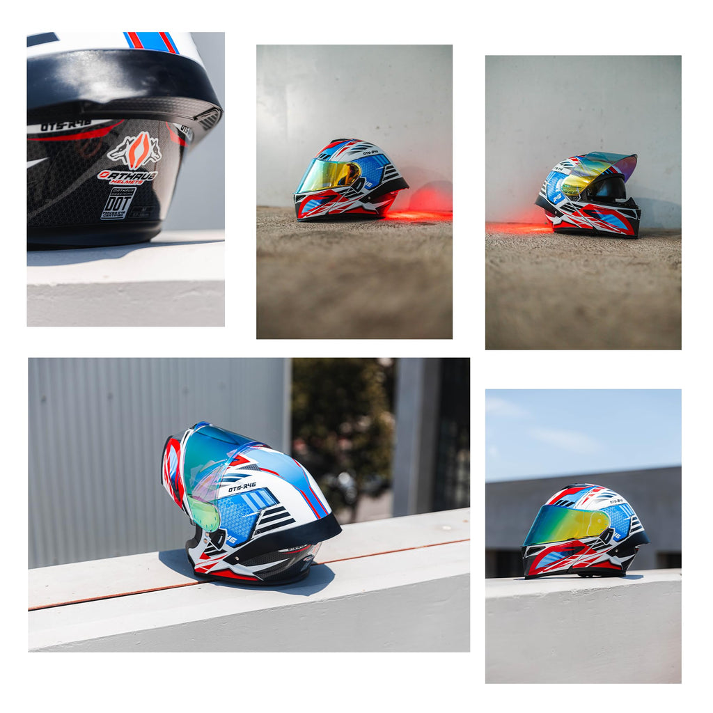 Orthrus Modular LED Full Face Motorcycle Helmet - DOT Approved Flip-Up Dual Visor Sun Shield & Bluetooth Ready for Adults Men Women - Street Bike/Motocross (Dobermann Gold, S)